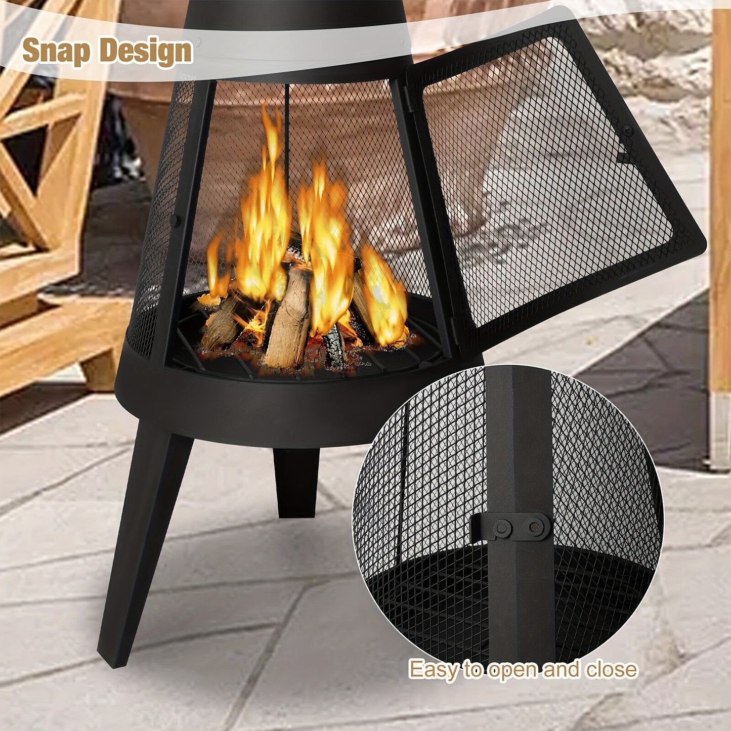 Cozy Patio Chiminea - Outdoor Wood Burning Fireplace.