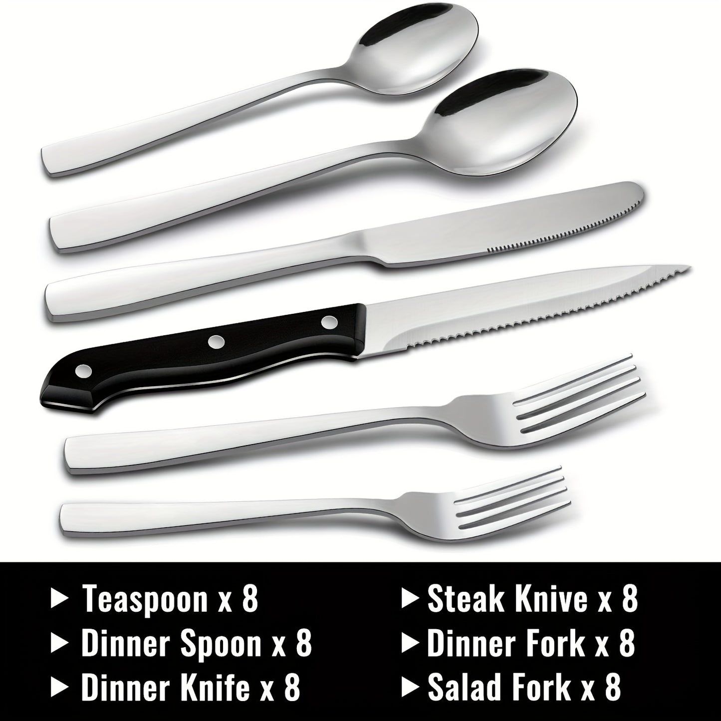 Set Of 48 Pieces Of Stainless Steel Silverware, Read More