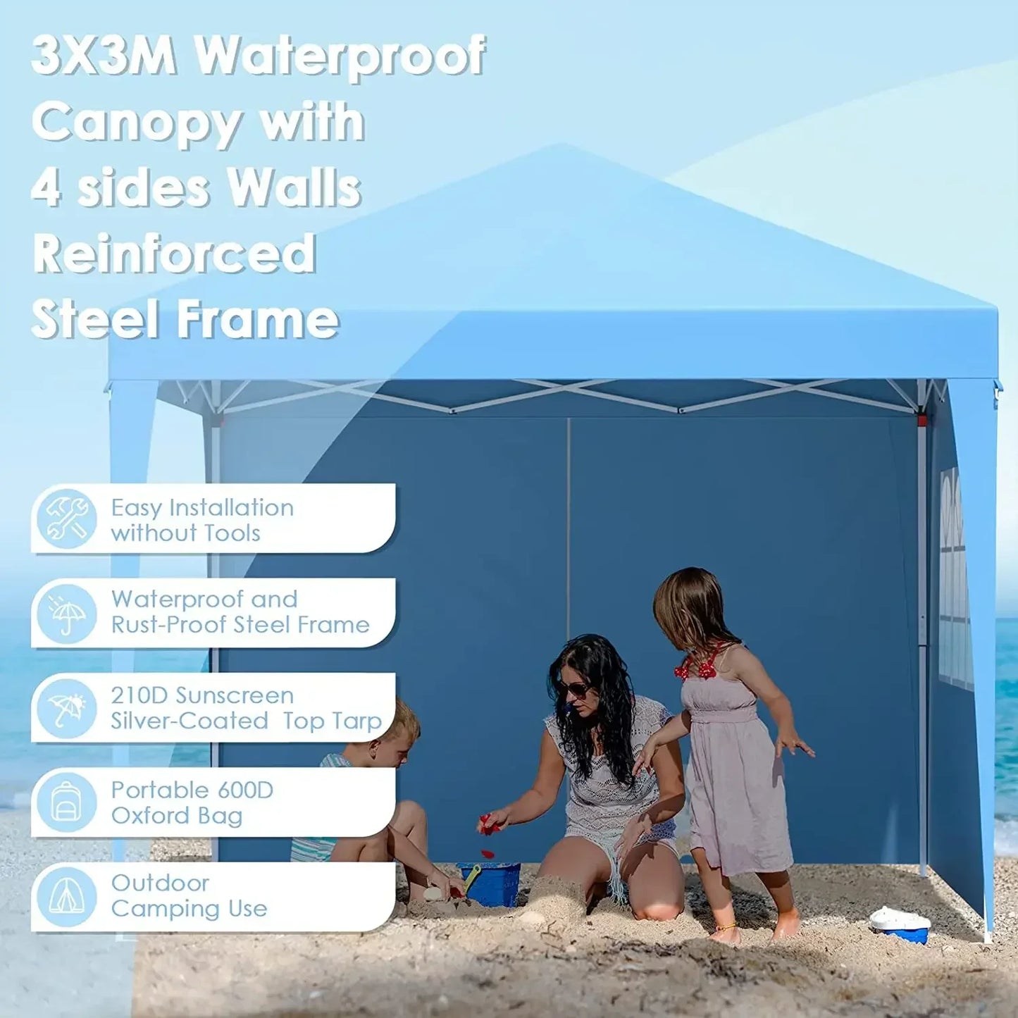 3x3m Sunshade Gazebo Portable Outdoor Rainproof Tent. See More