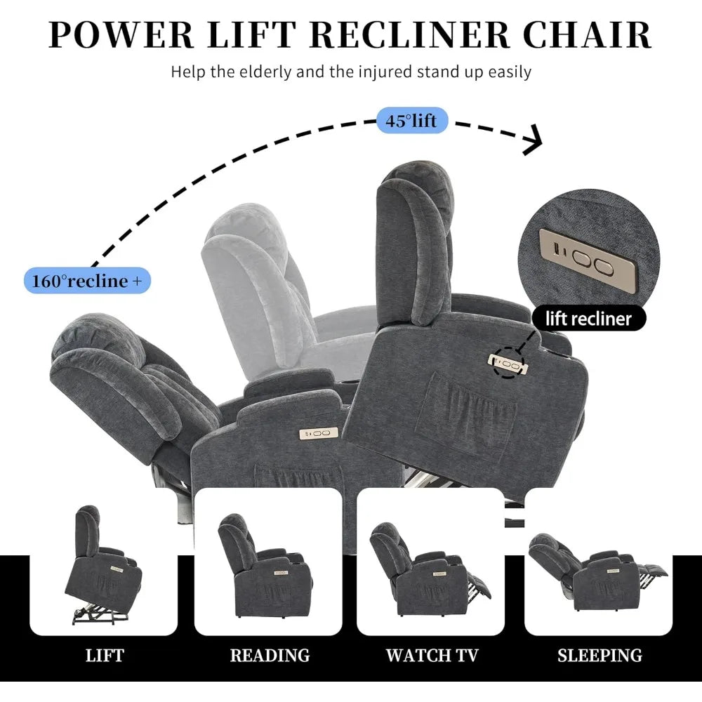 MKDK Power Lift Recliner Chair for Elderly with Massage and Heat