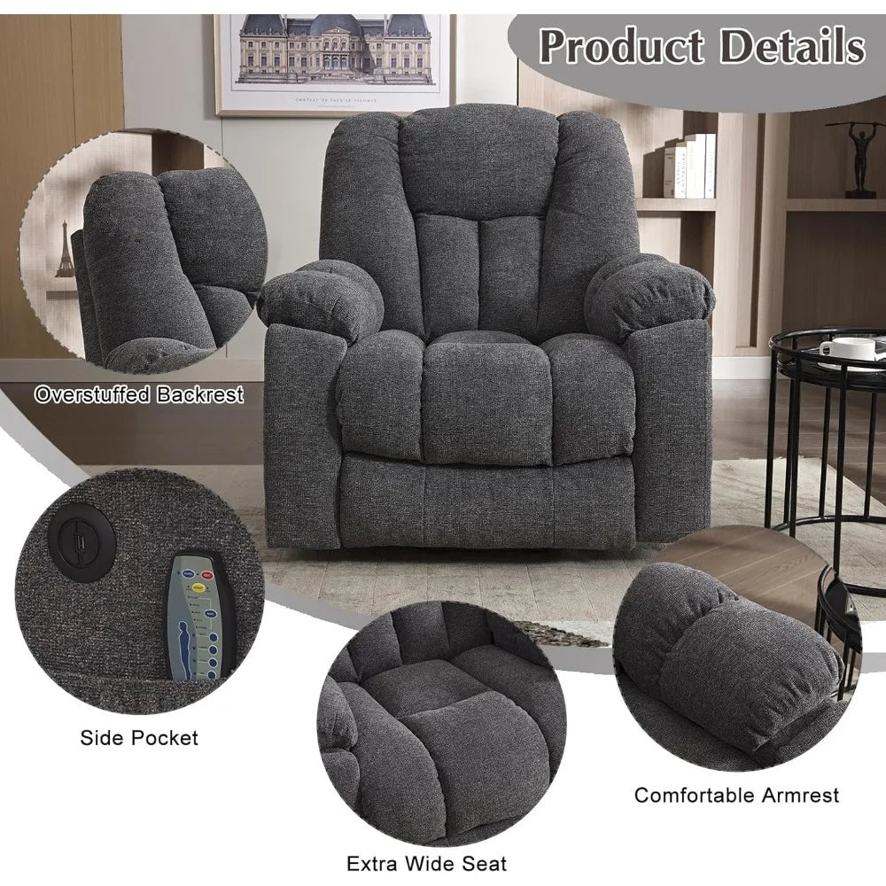 Power Lift Recliner Chair with Massage Heat and USB Ports