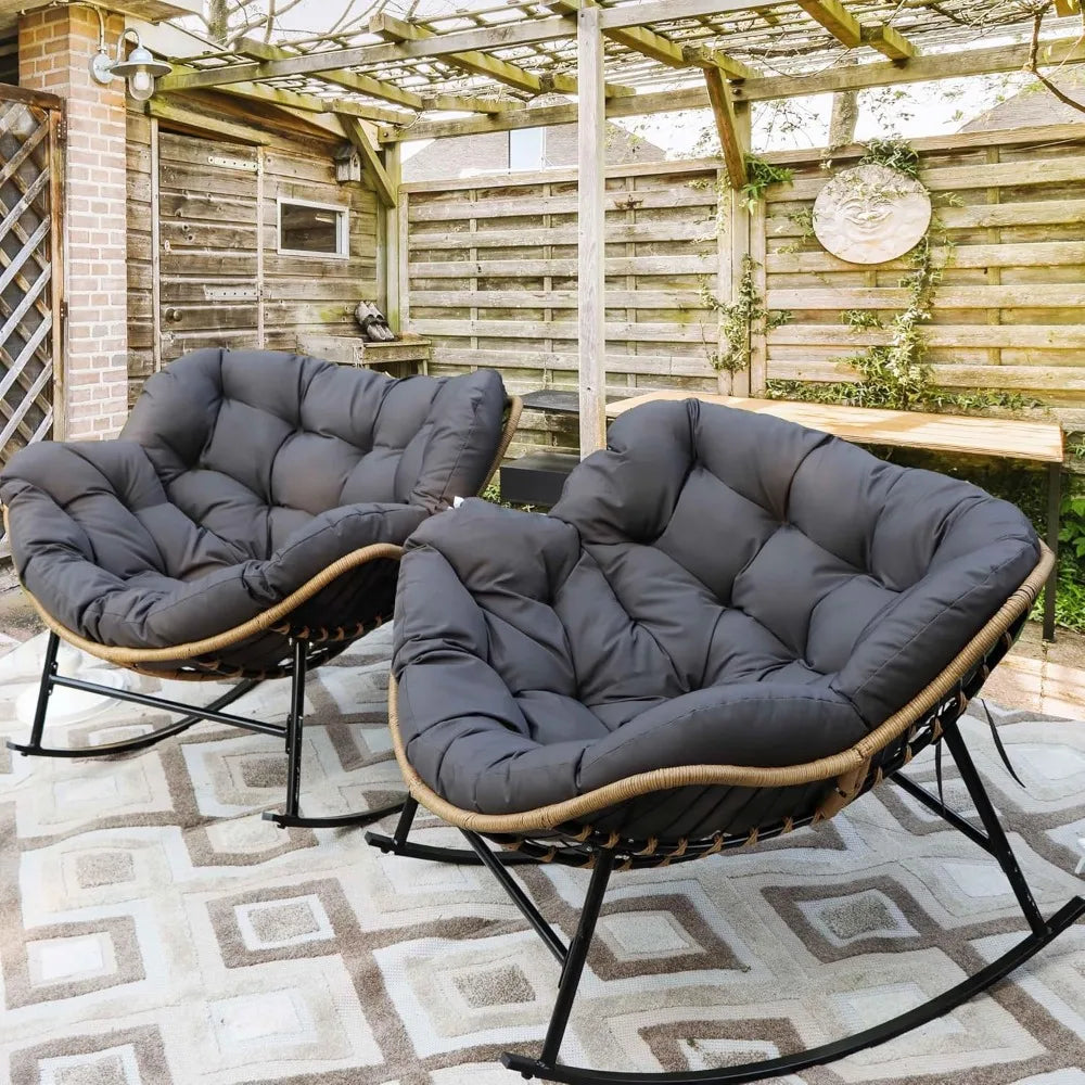 2 Double Padded Rocking Chair with Cushion