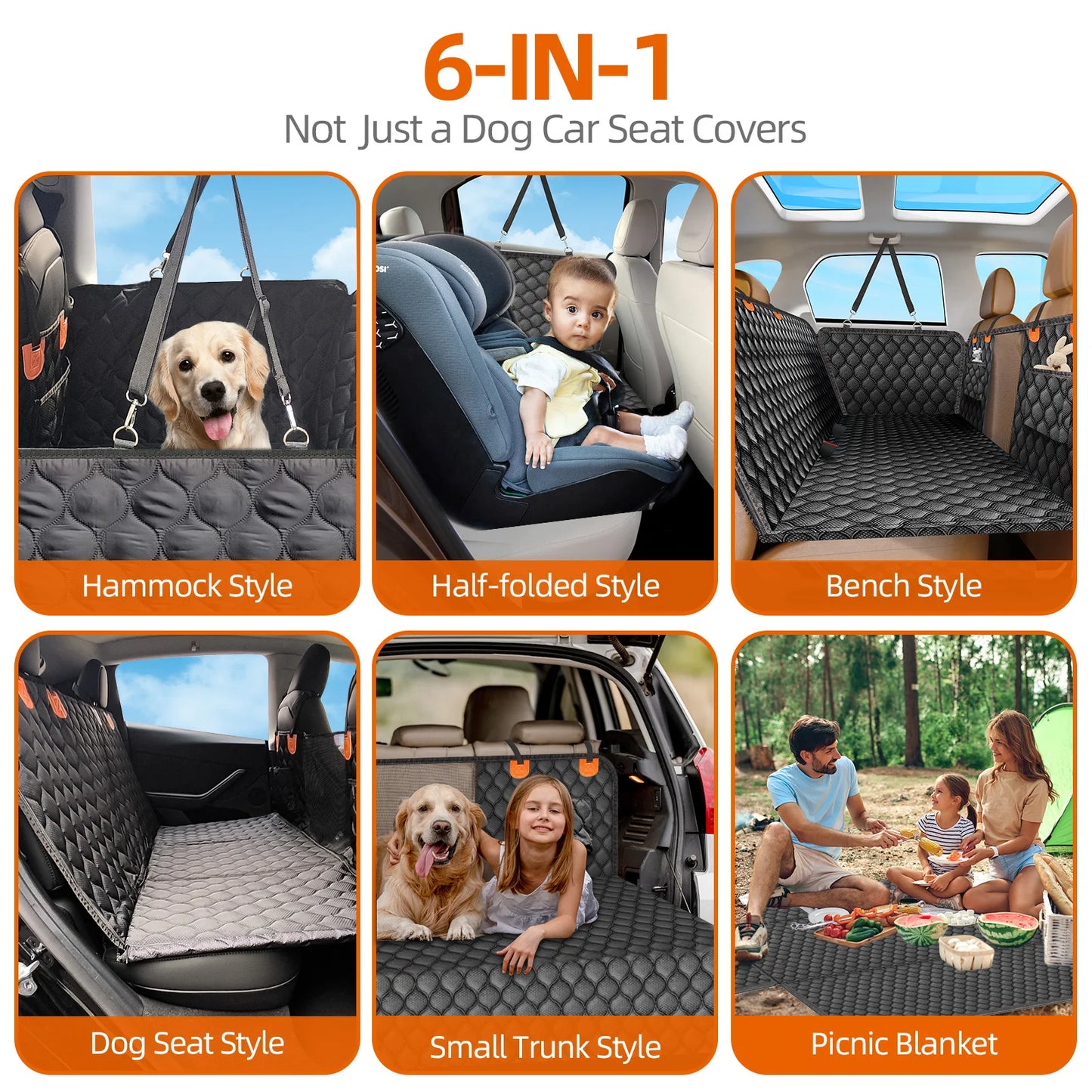 Back Seat Extender for Dogs Colors Black and Gray, Read More.