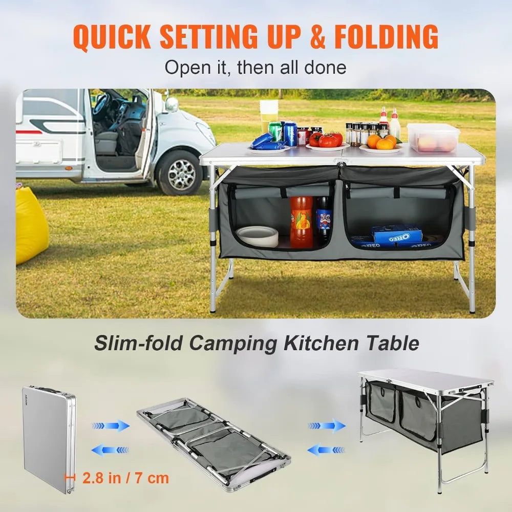 Folding Outdoor Camping Kitchen Station for Patio