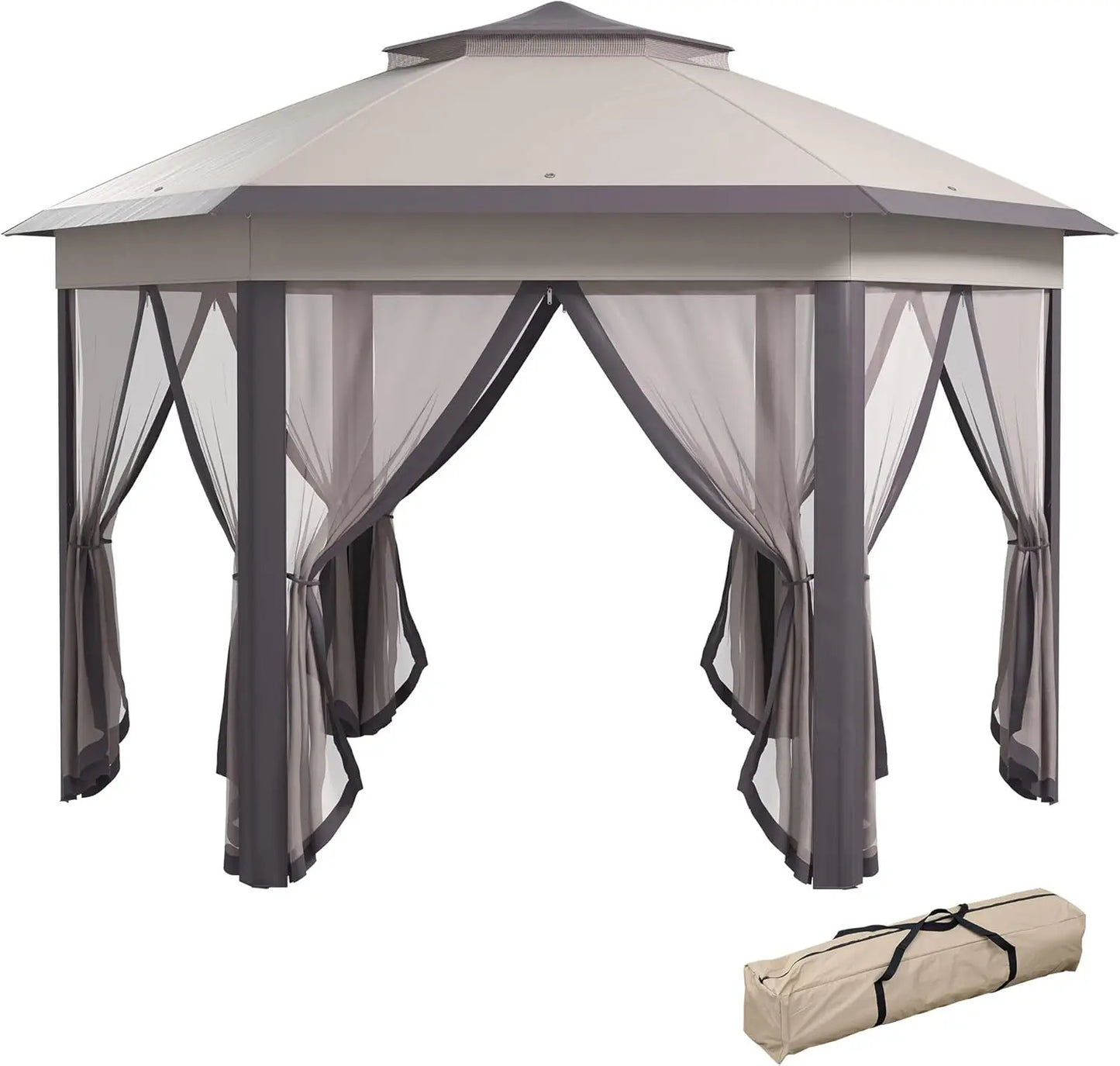 13' x 13' Pop Up Gazebo, Hexagonal Canopy Shelter