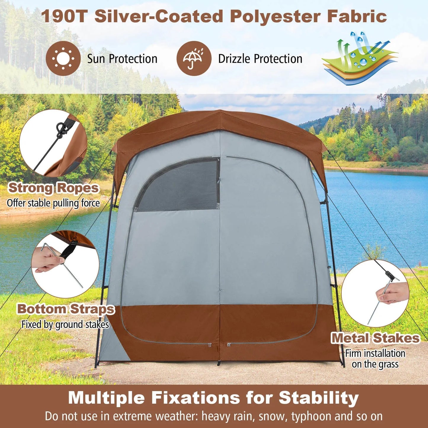Portable Two Room Outdoor Shower and Privacy Tent