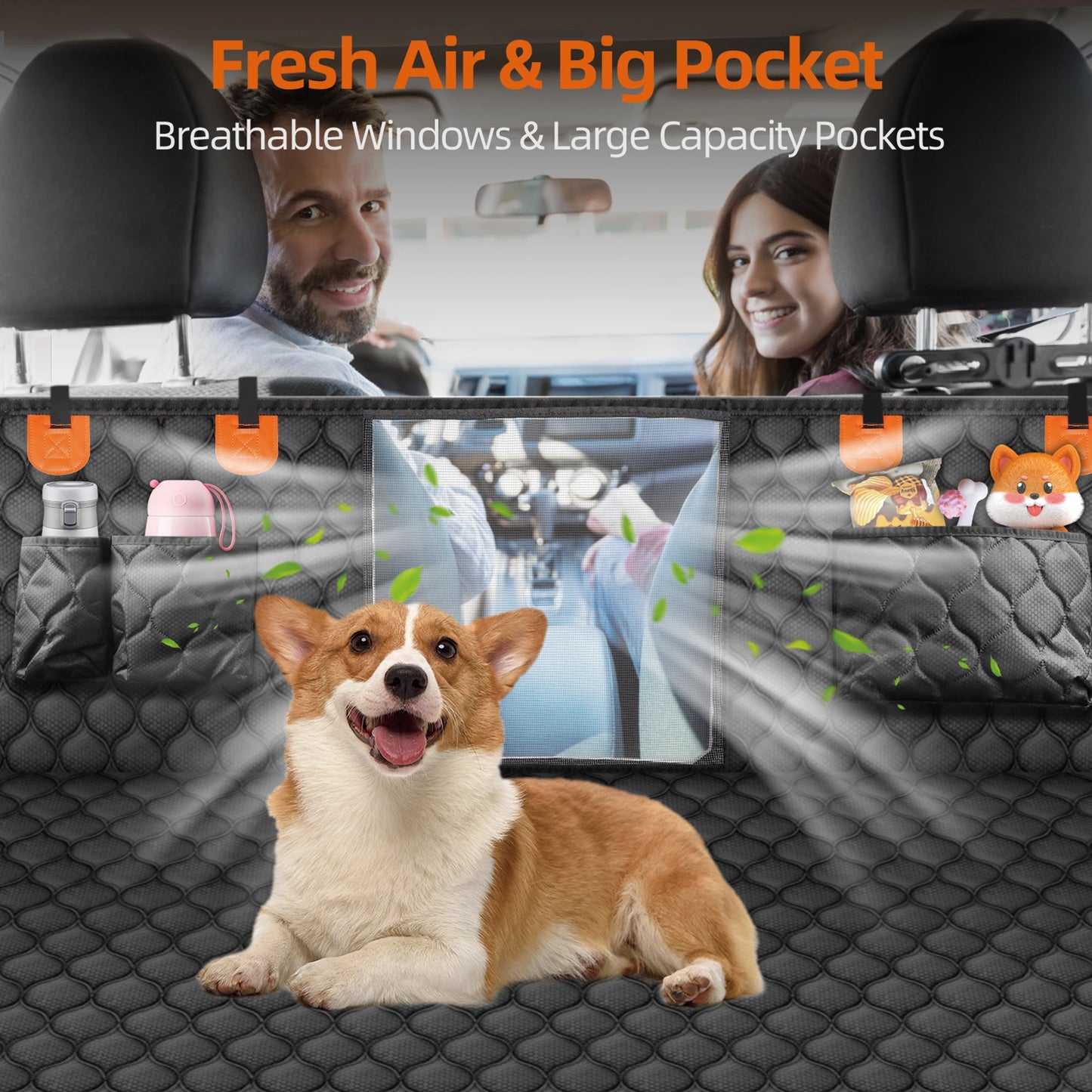 Back Seat Extender for Dogs Colors Black and Gray, Read More.