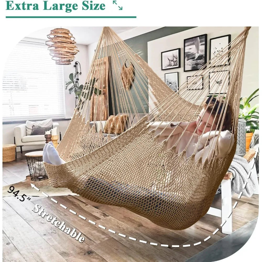 XL Hammock Chair with Detachable Steel Bar