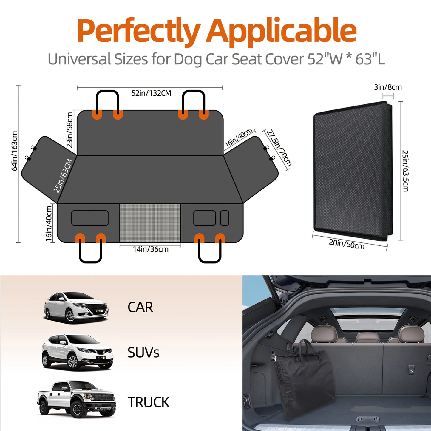 Back Seat Extender for Dogs Colors Black and Gray, Read More.