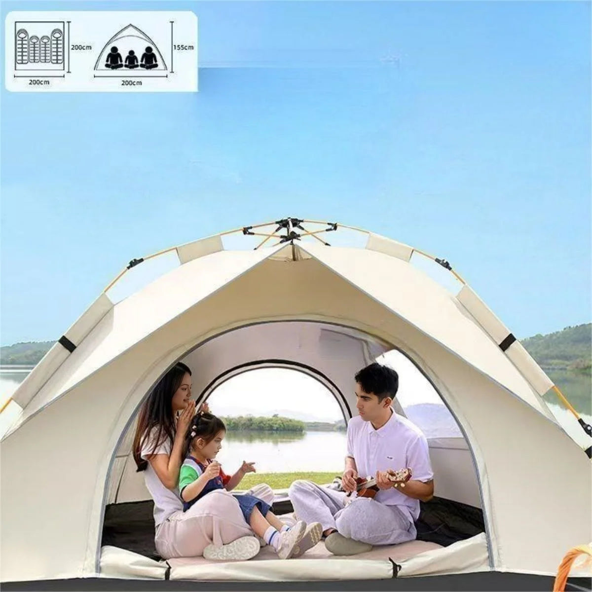 Automatic Quick Opening Camping Tent 3 to 4 Users