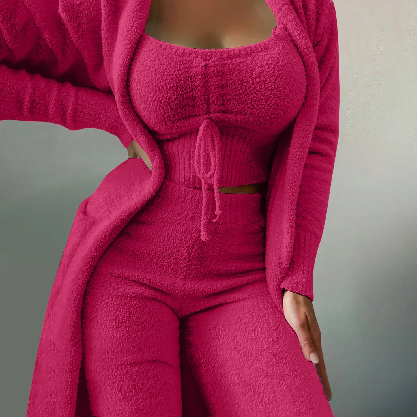 Women's Fleece 3 Pc Teddy, Loungewear Pants Suit