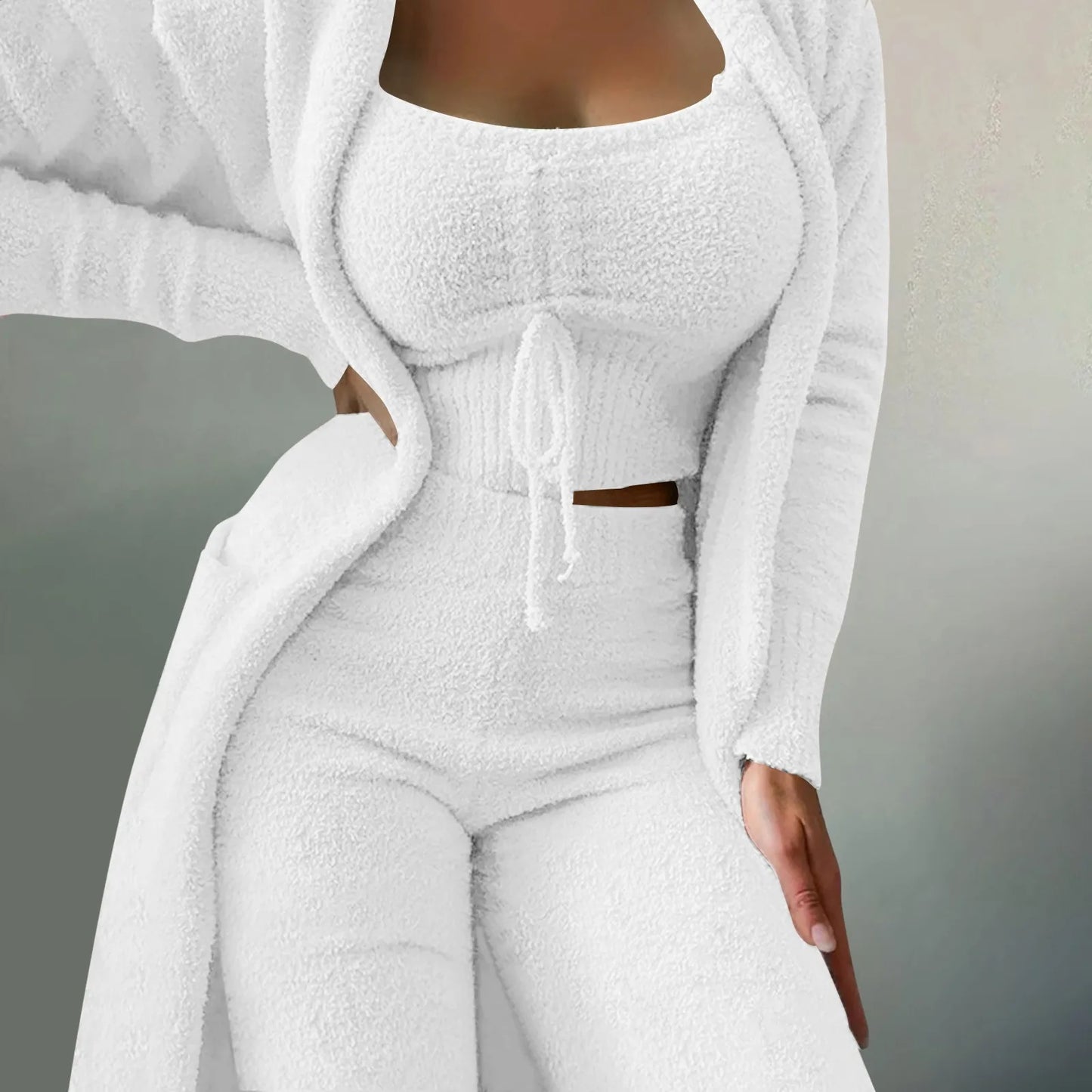 Women's Fleece 3 Pc Teddy, Loungewear Pants Suit
