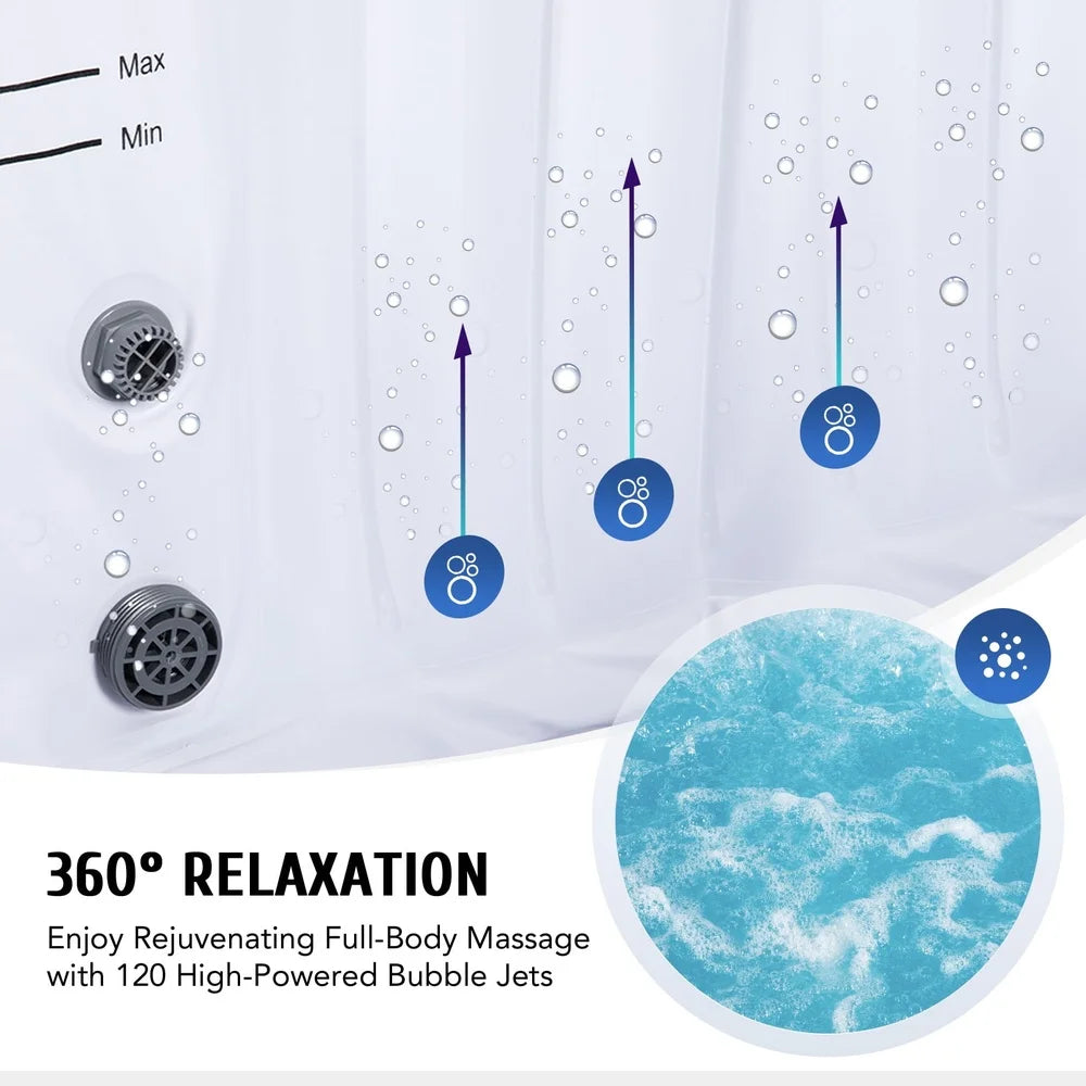 Inflatable Round Spa Hot Tub 6 Adults