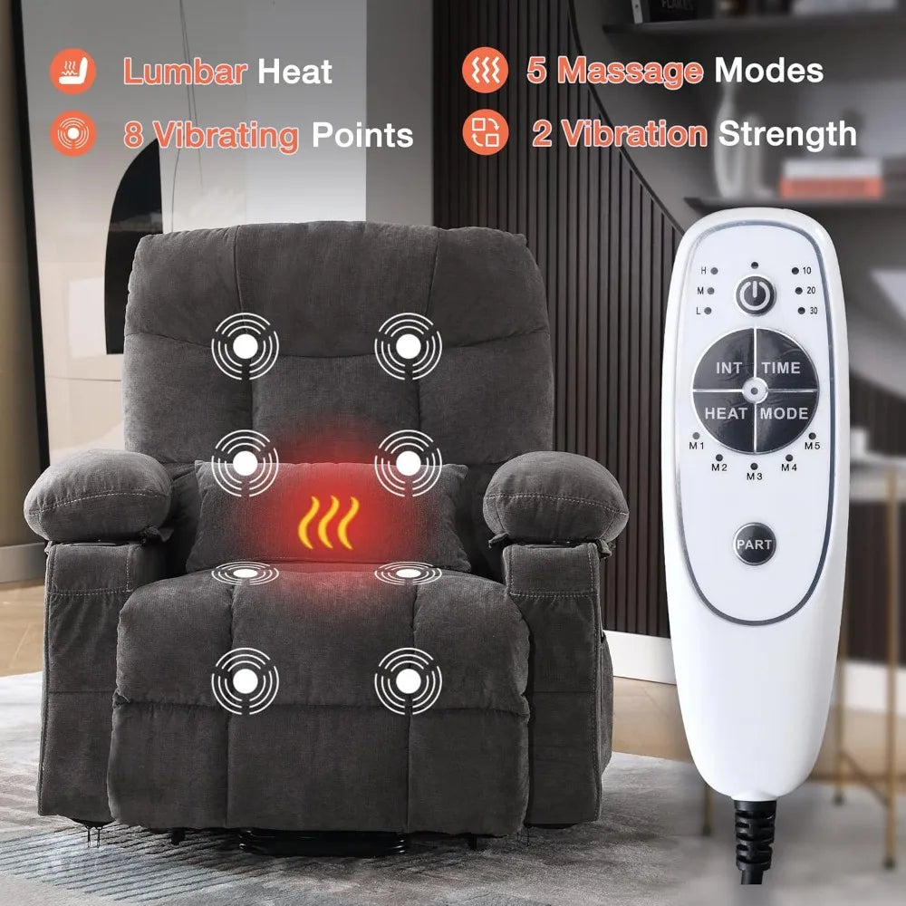 Power Lift Recliner Chair with Massage and Lumbar Heating