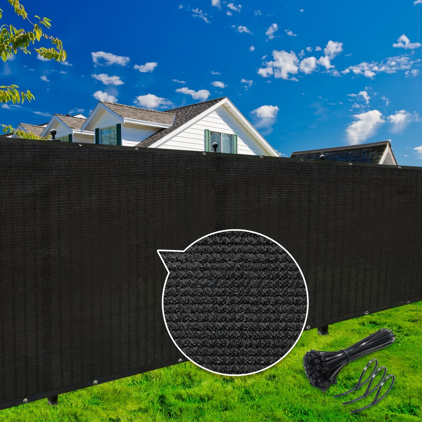 8' X 50' Fence Privacy Screen - Heavy Duty 170 GSM Fencing Mesh.