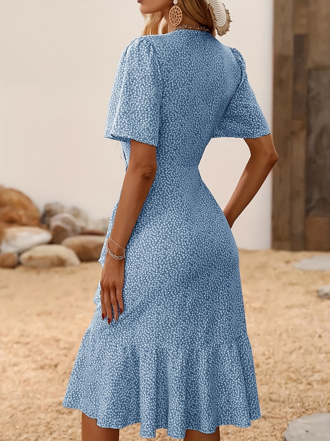 Elegant Women's Wrap Maxi Dress .
