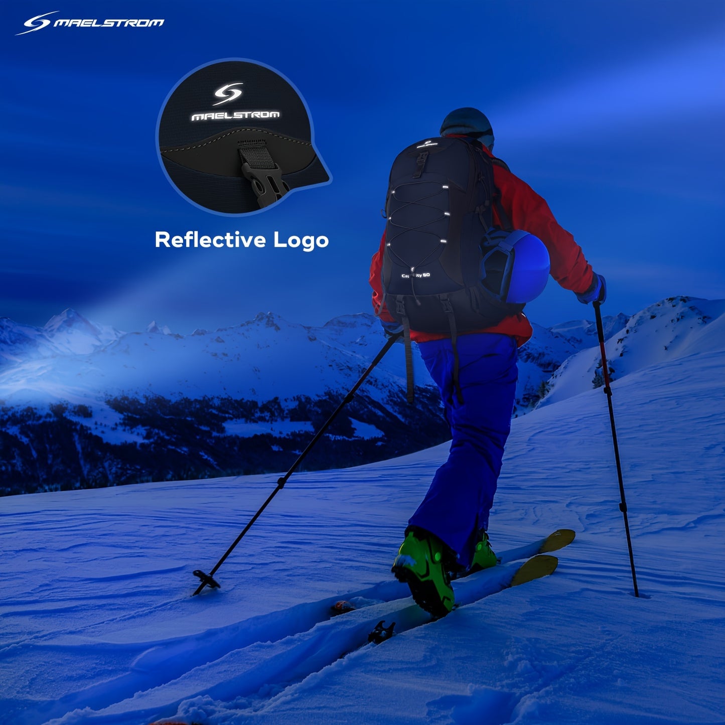 Hiking, Camping Backpack, 50L With Rain Cover Lightweight.