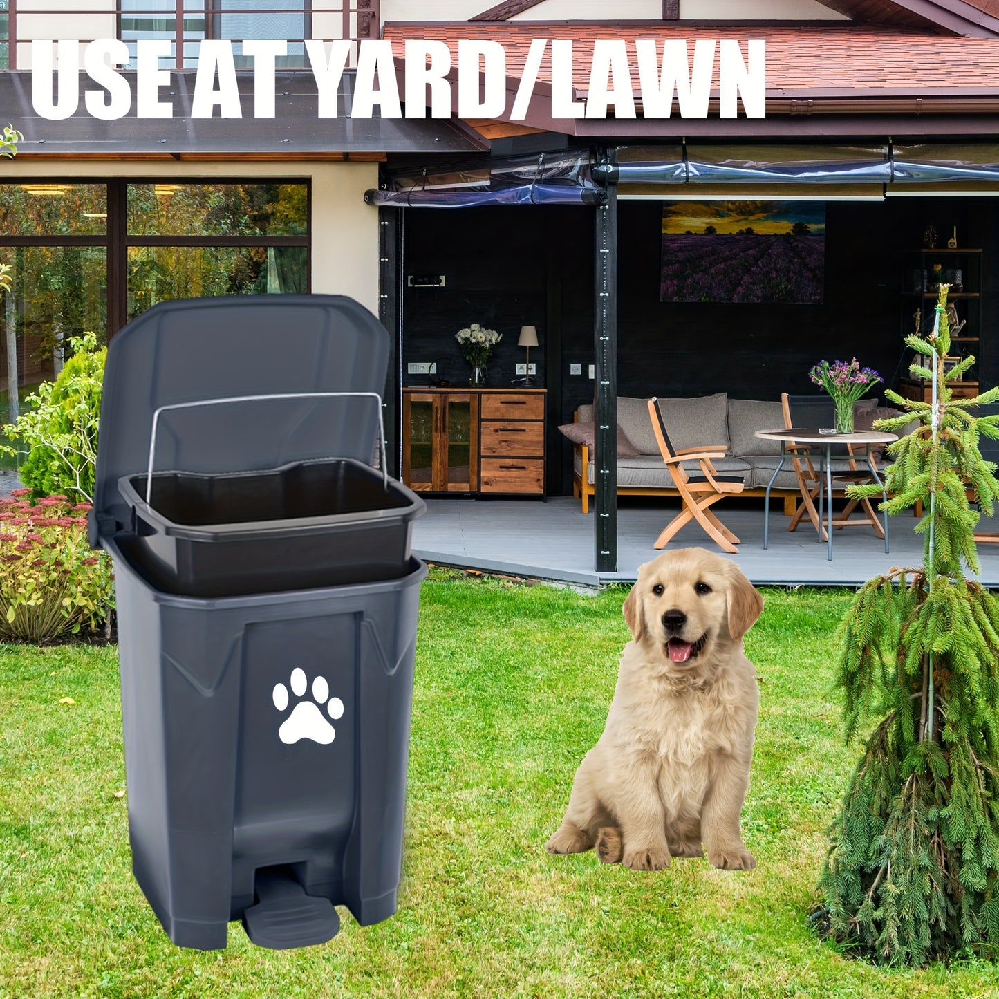 Dog/Cat Poop Trash Can Outdoors Pet Waste Station with Lid. Read More