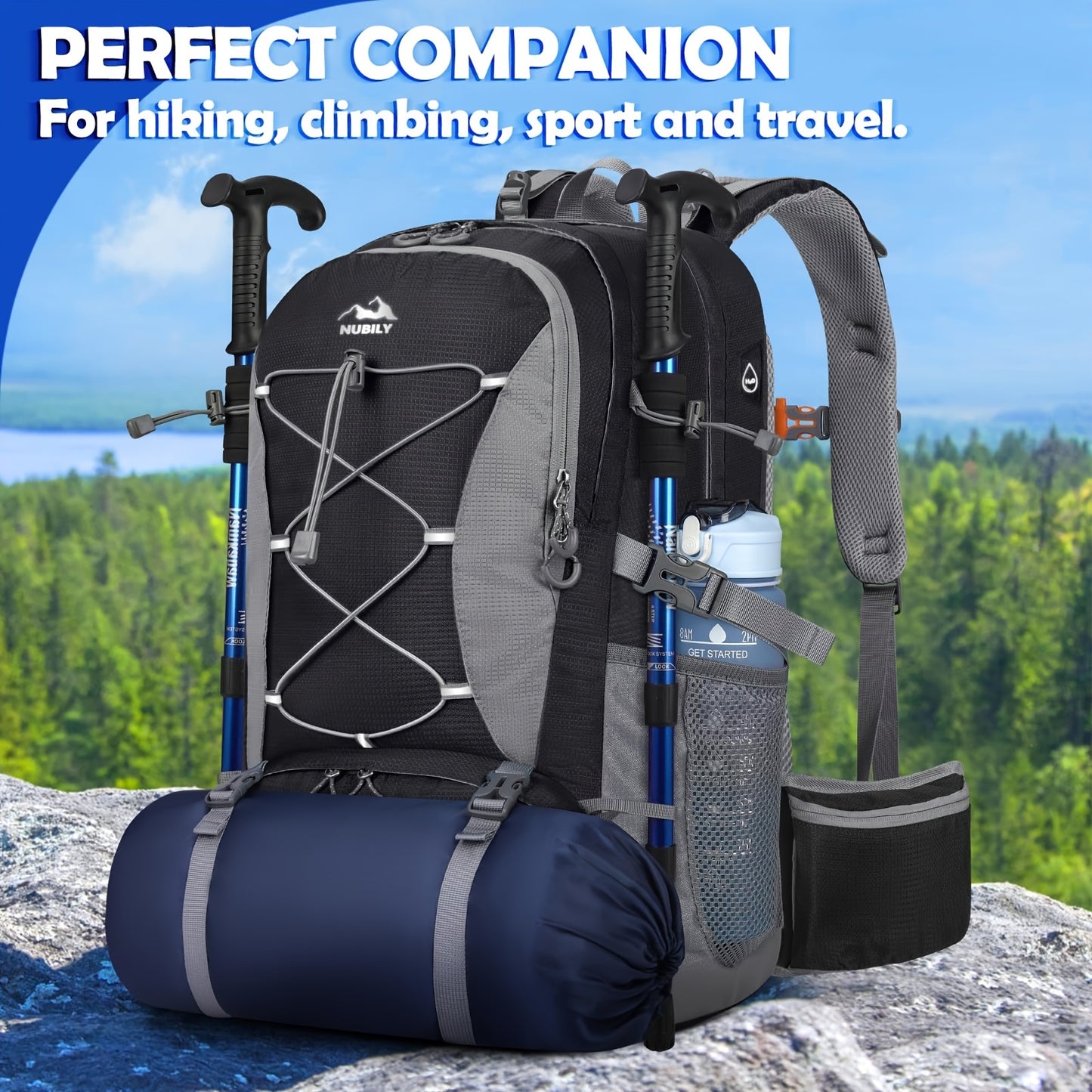 50L Hiking Backpack For Men & Women.