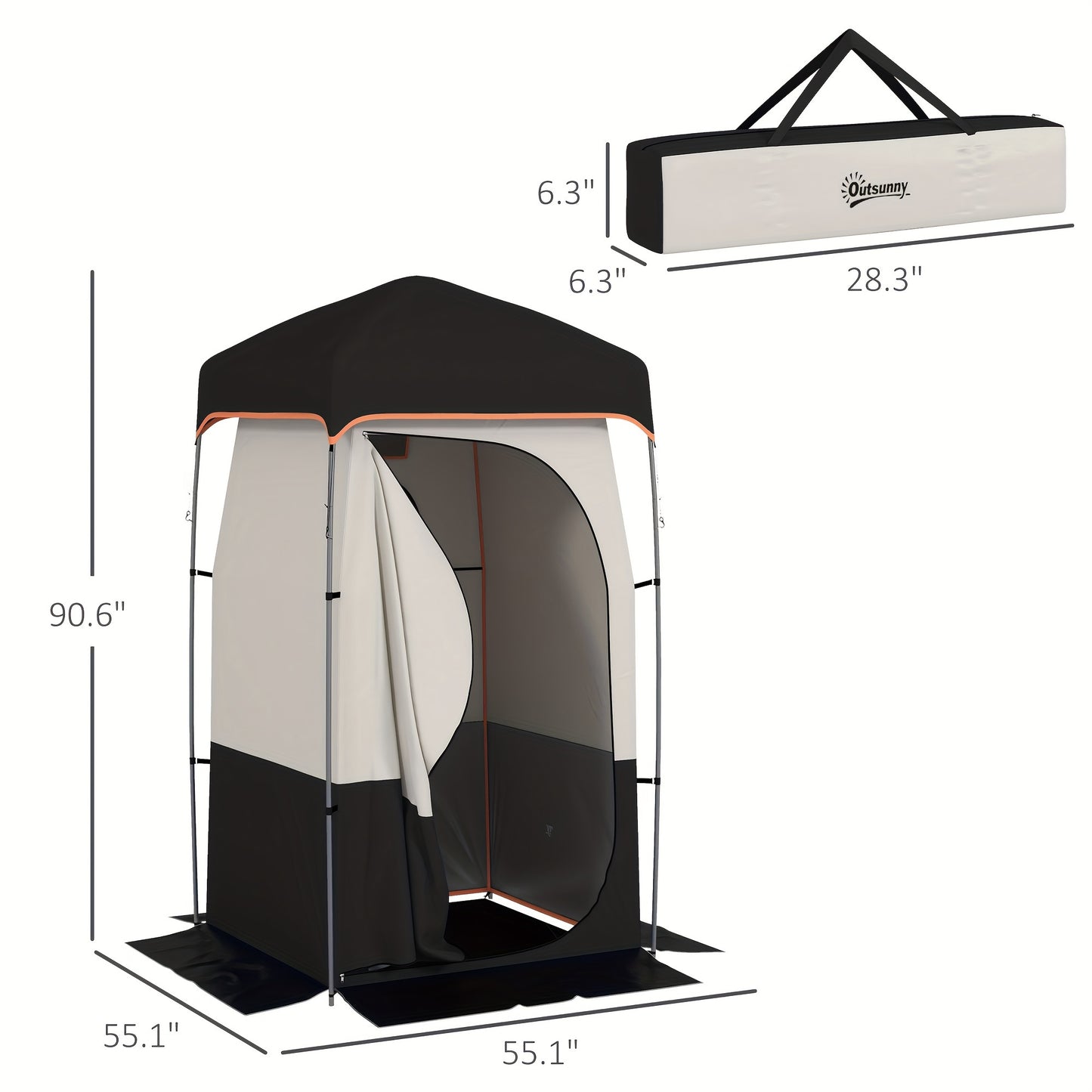Portable Shower Tent, Privacy With Solar Shower Bag,
