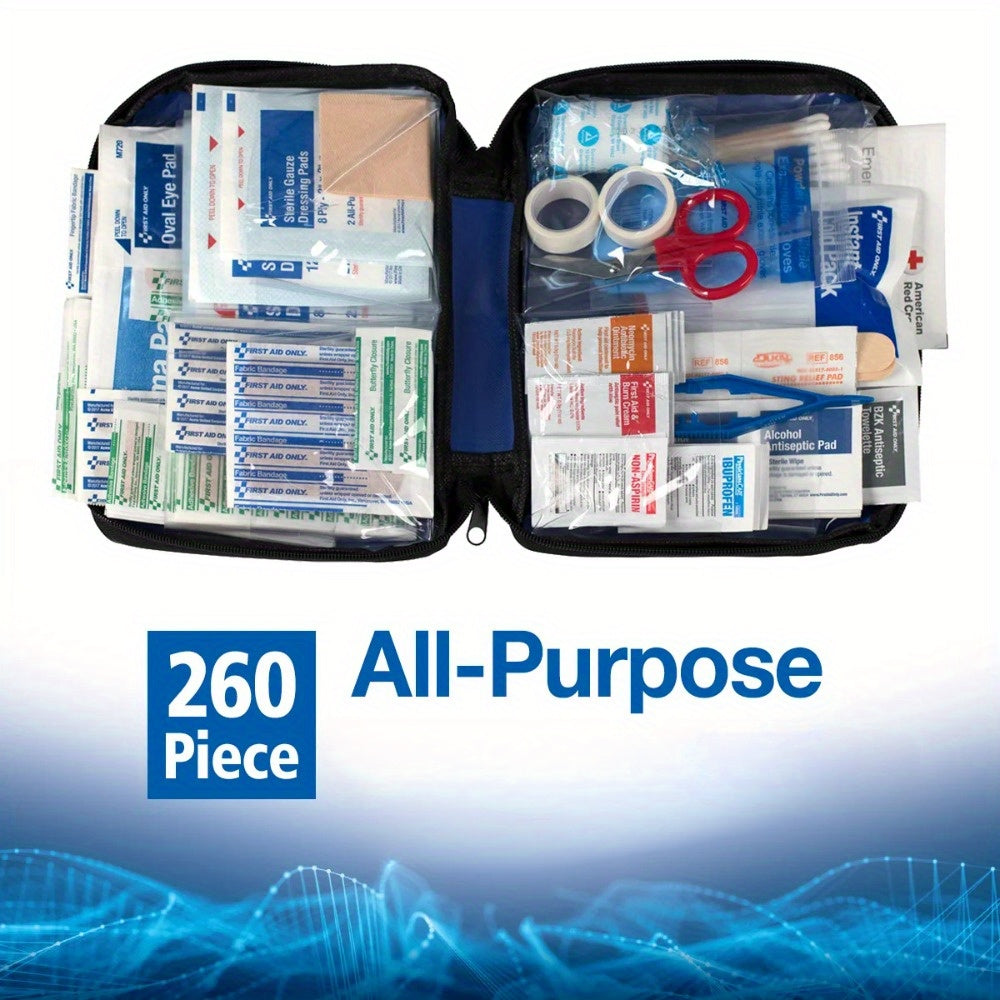 260pcs Emergency First Aid Kit - Home, Office, and Travel.