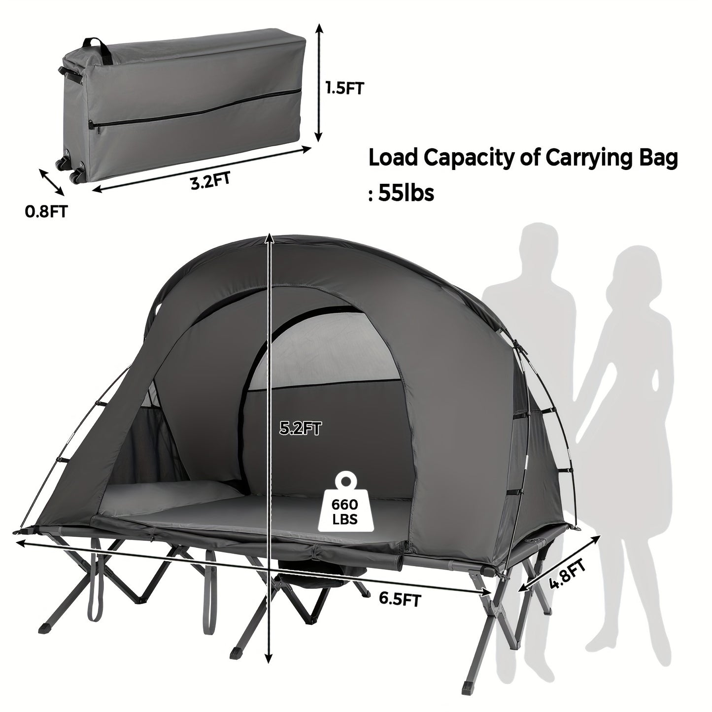 2-Person Outdoor Camping Elevated Tent W/ External Cover Read More