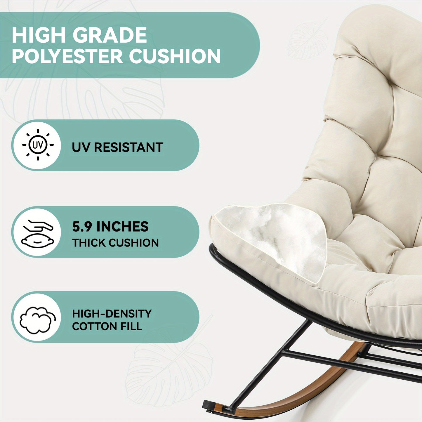 Ergonomic Outdoor Papasan Rocking Chair.