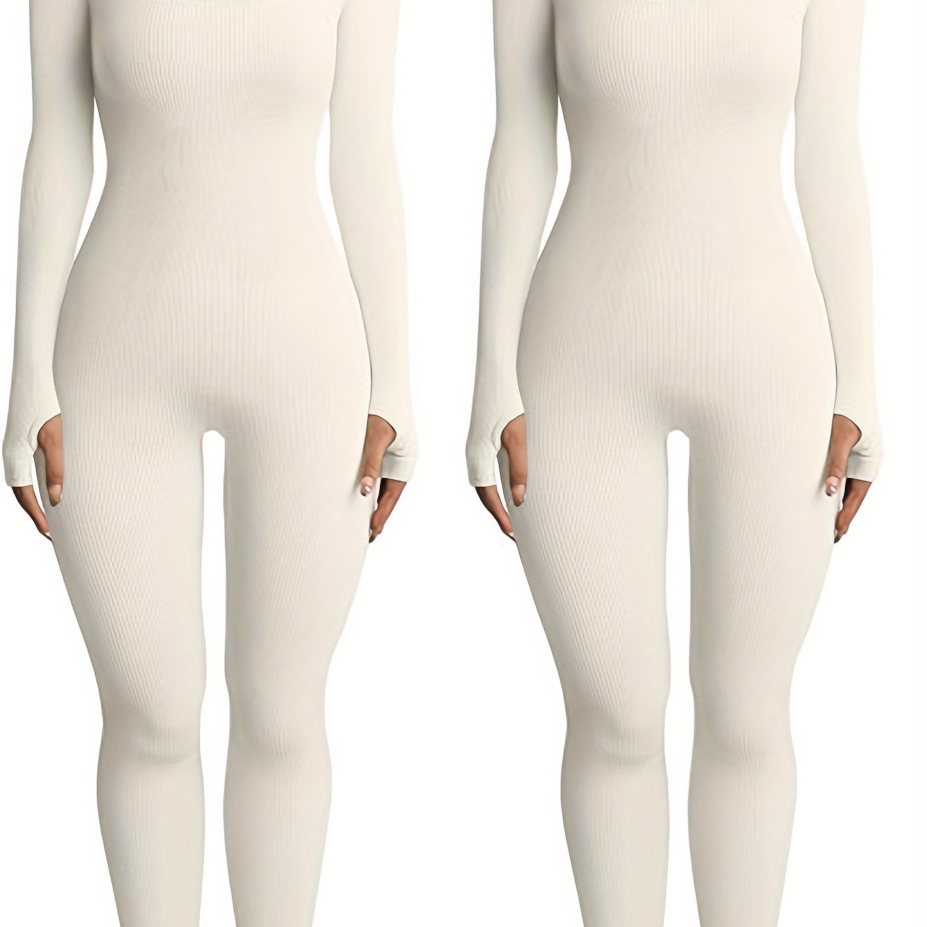 Two Pieces Seamless Ribbed Yoga Workout Jumpsuit.