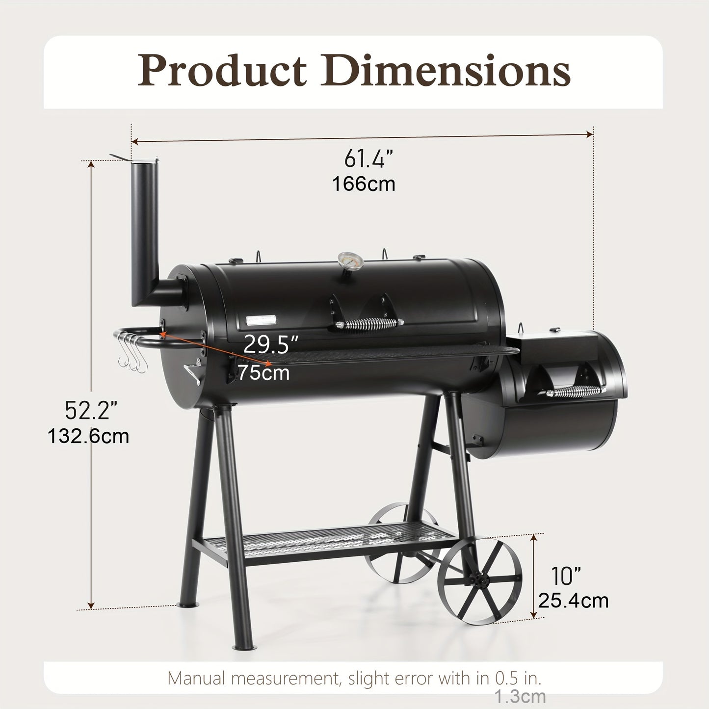Extra Large Outdoor Grill - Heavy Duty Charcoal Smoker,