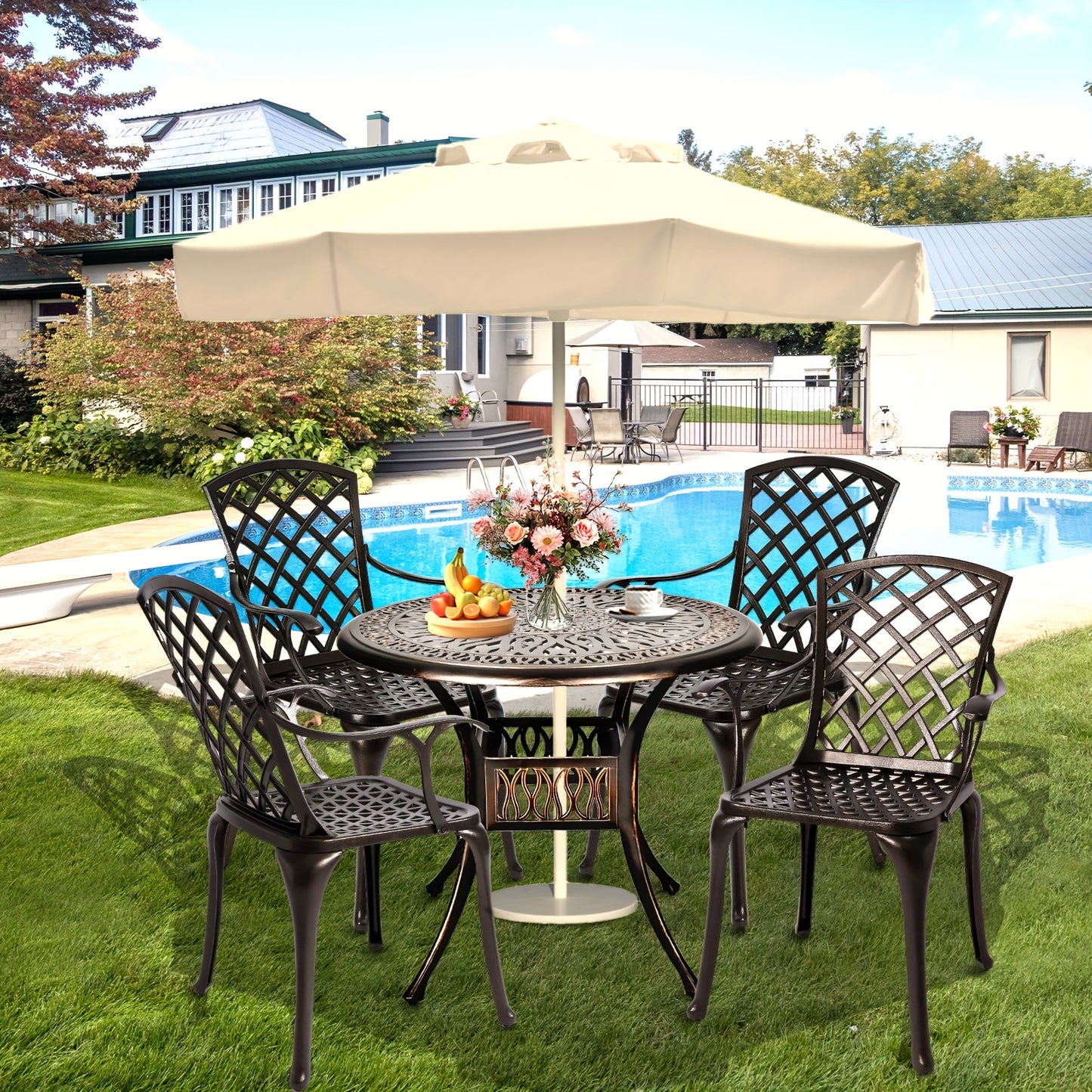 5 Piece Outdoor Patio Dining Set