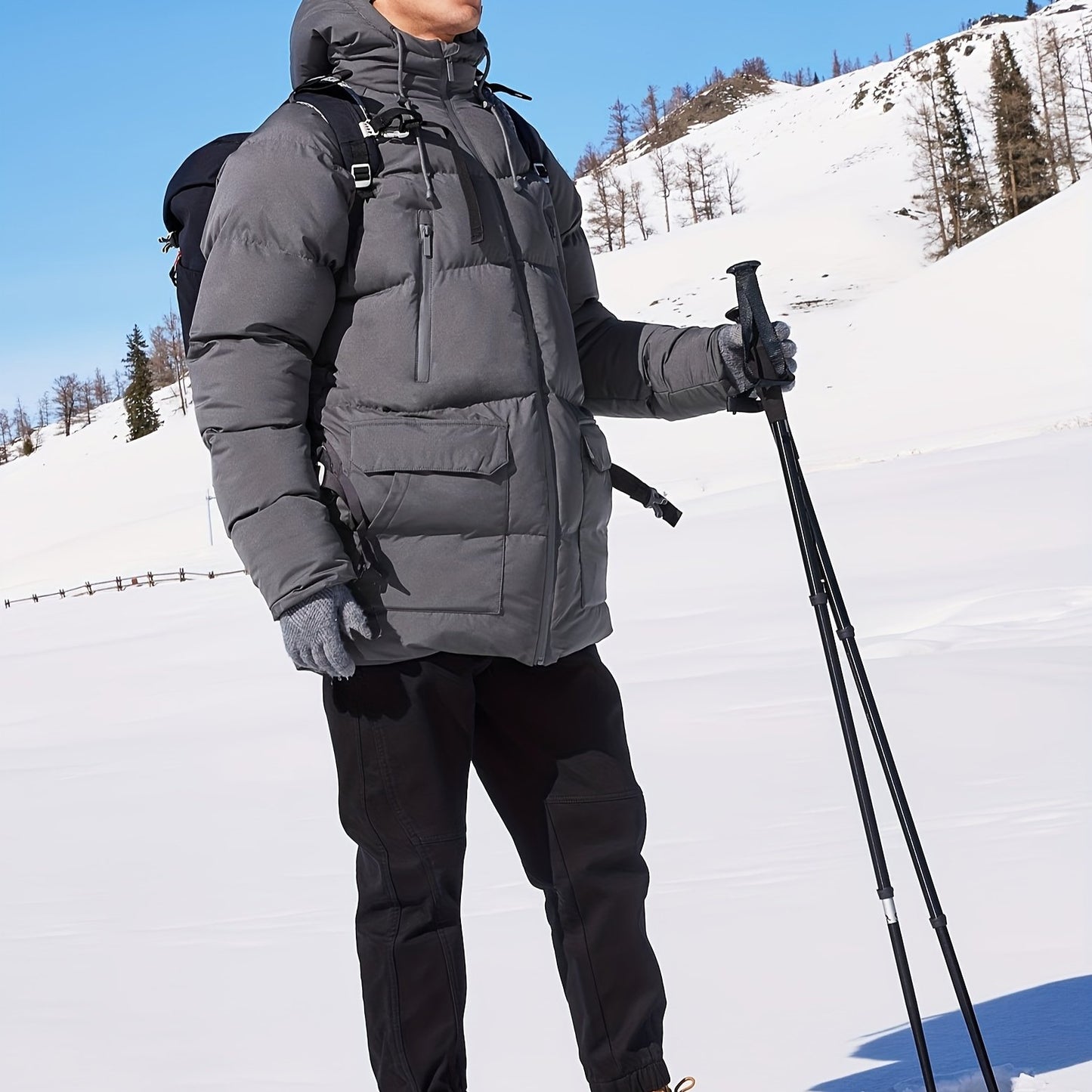 Men's Long Coat Hooded Warm, Cold Weather Parka