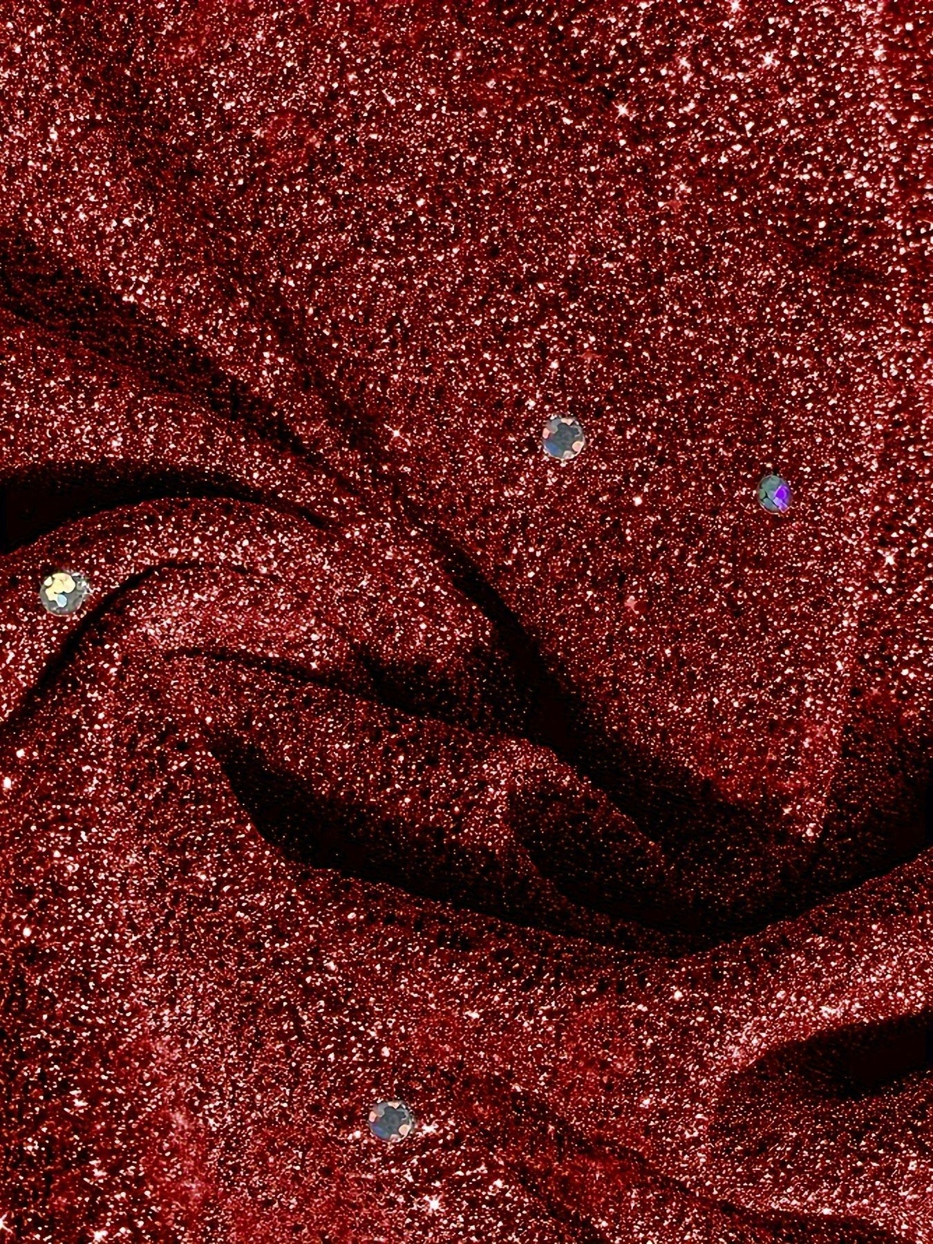 Elegant Red Sequin V-Neck Long Sleeve Dress.