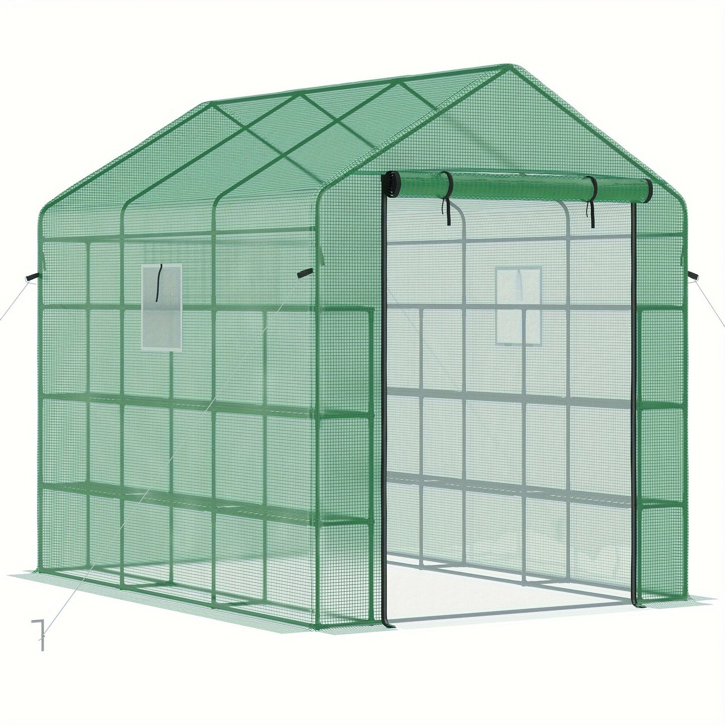 8' X 6' X 7' Walk-in Greenhouse With Mesh Door And Windows, Read More