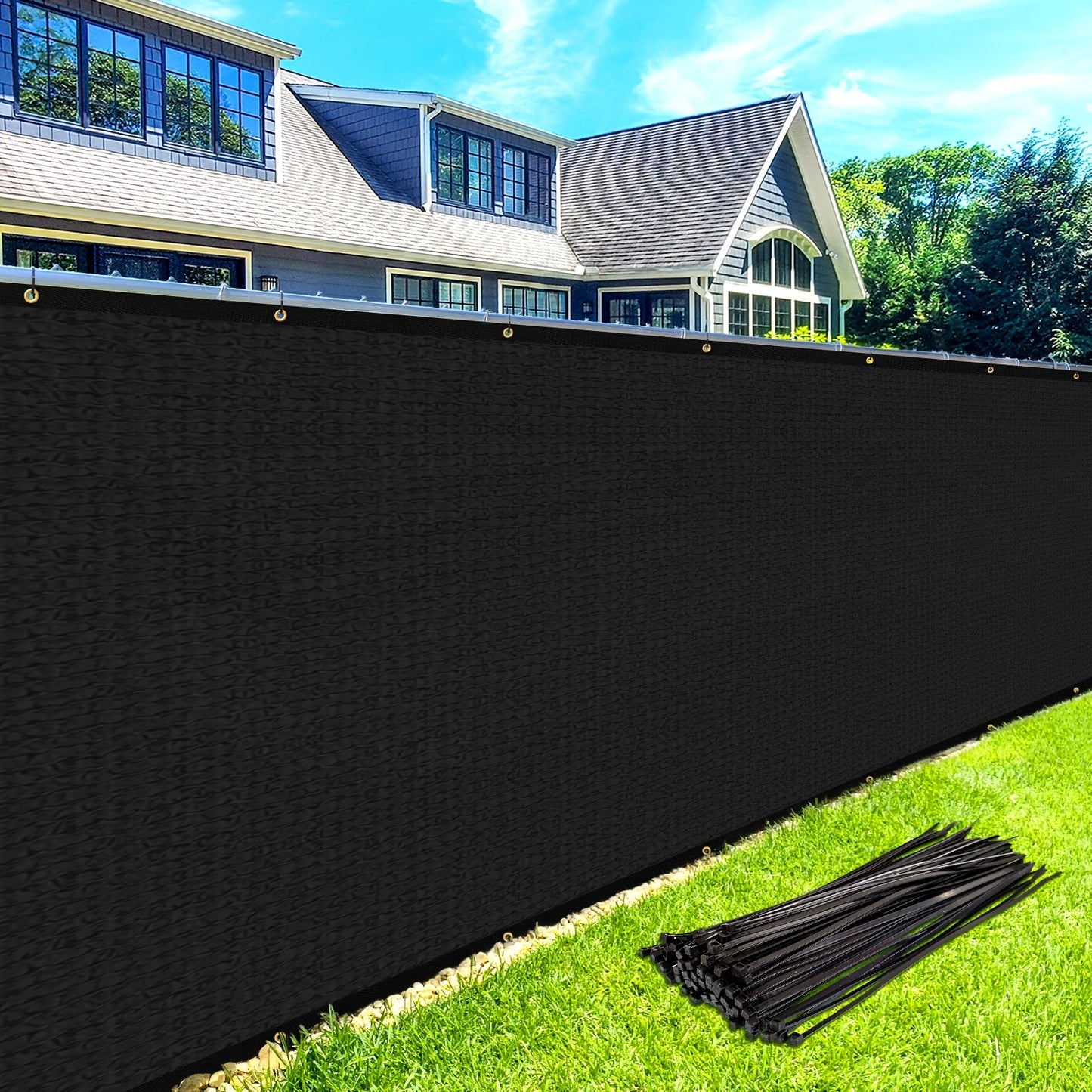 8' X 50' Fence Privacy Screen - Heavy Duty 170 GSM Fencing Mesh.