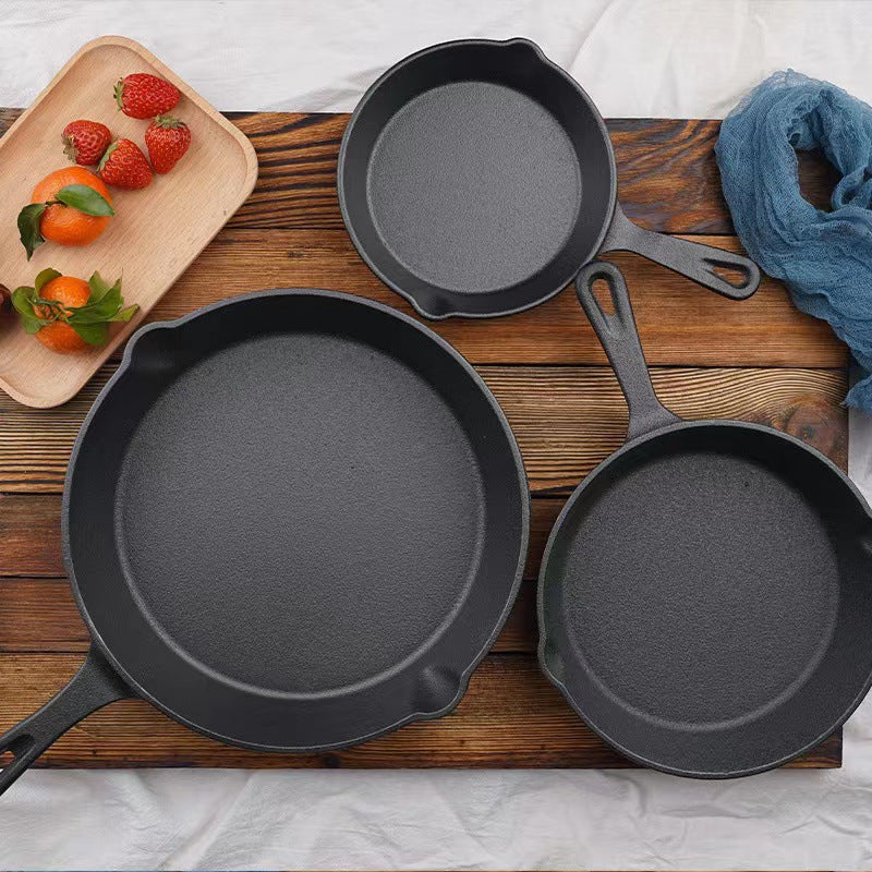 3pcs Pre-Seasoned Cast Iron Cookware Set for Camping, Kitchen.