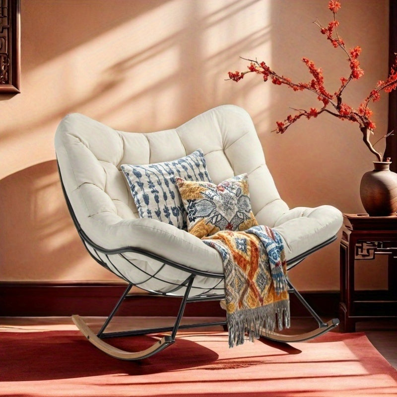 Ergonomic Outdoor Papasan Rocking Chair.