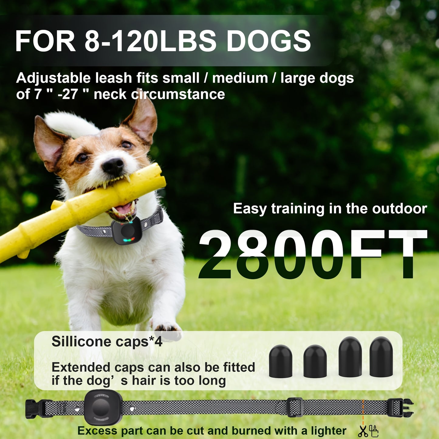 2 Dog Training Collar, 2800FT For 8-120lbs Dogs, Read More.