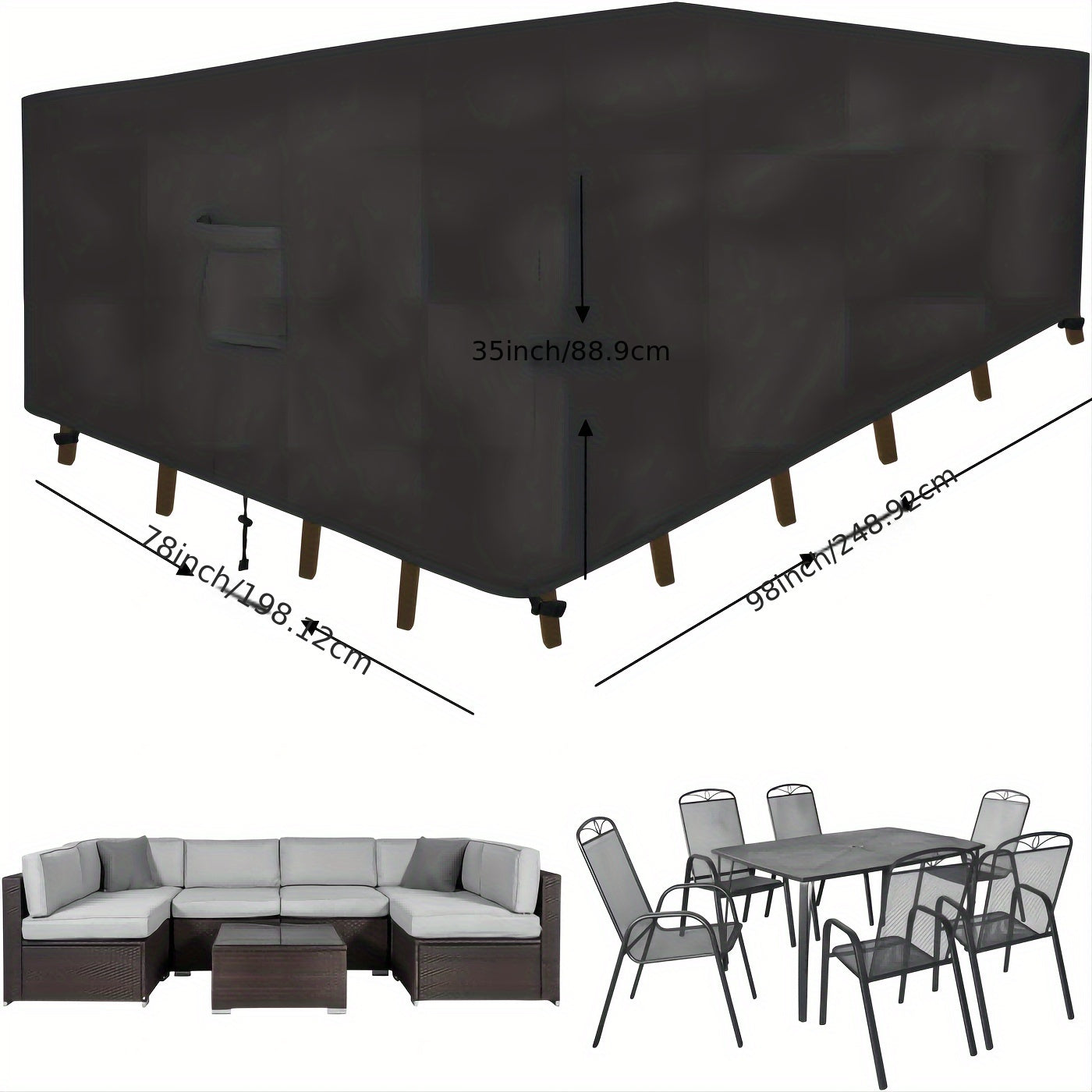 Heavy Duty Outdoor Furniture Covered Waterproof,