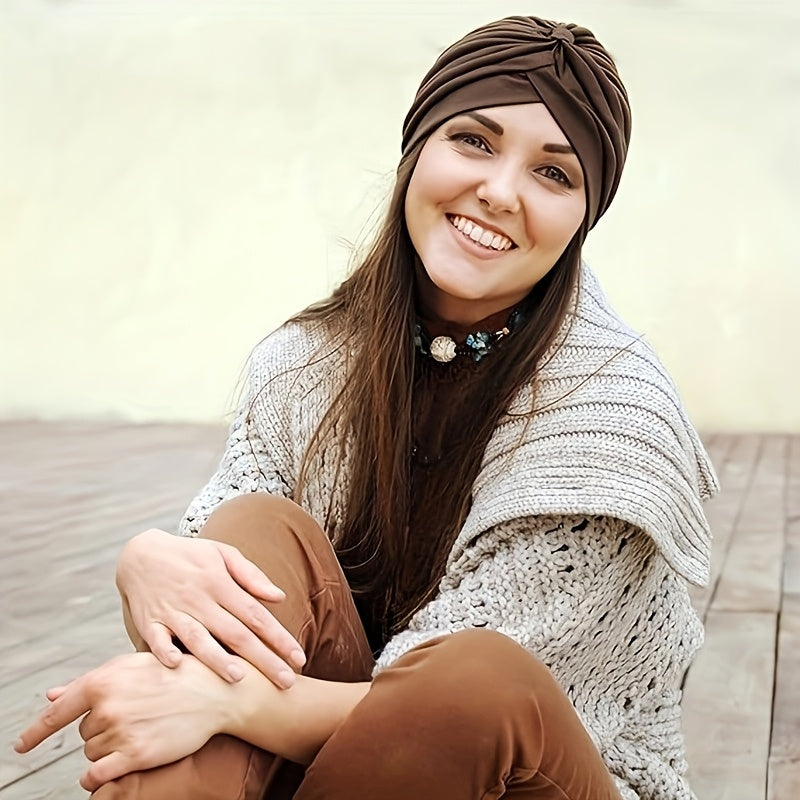 16-Pack Elastic Polyester Turban Caps for Women, One Size Fits All