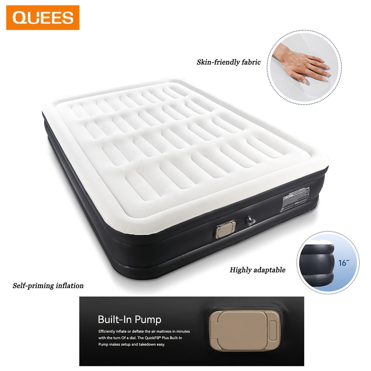 Wireless Self-Inflating Bed Fully Portable, Air Mattress.