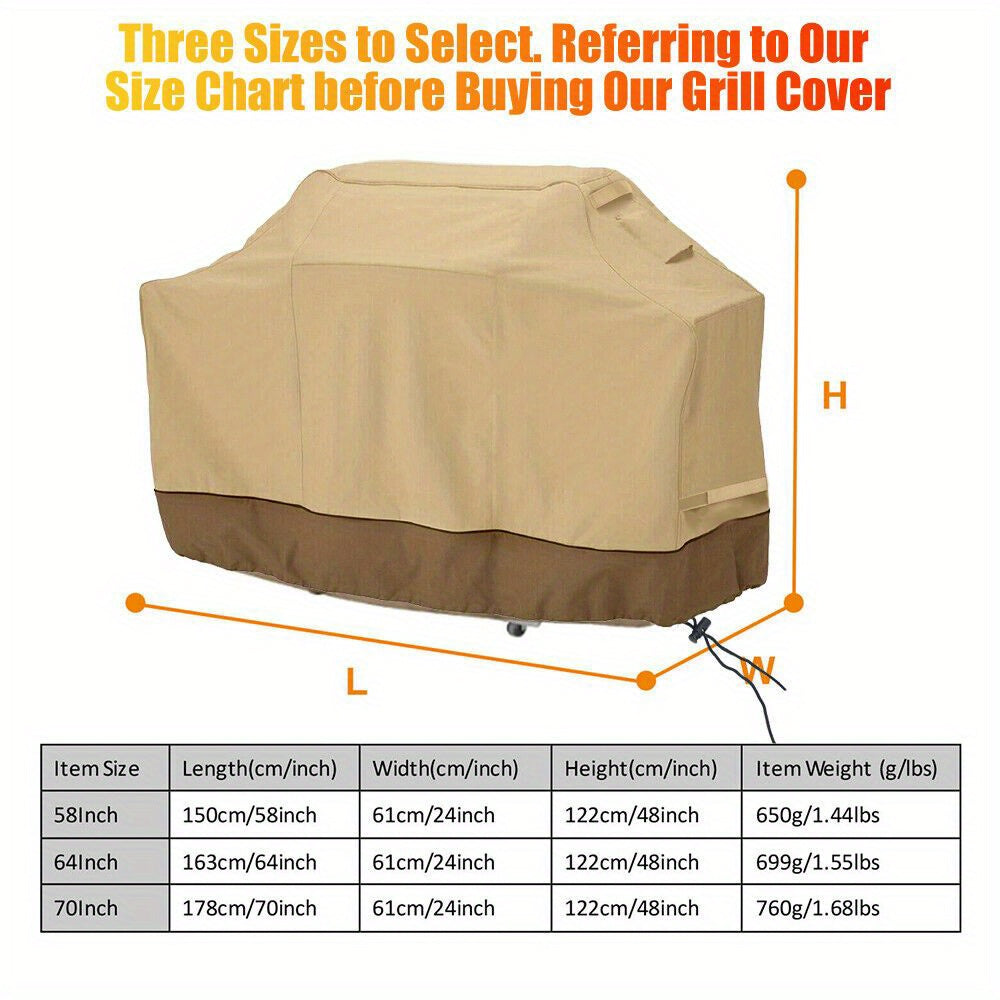 Waterproof BBQ Grill Cover - UV Resistant, Adjustable Drawstring & Ventilation