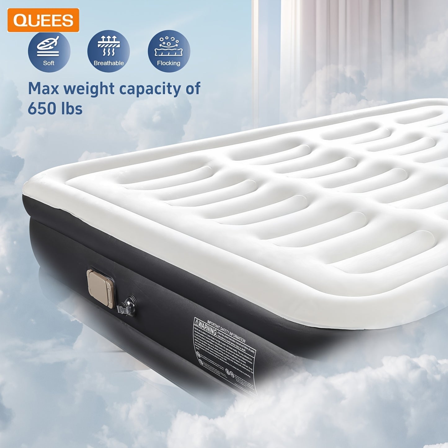 Wireless Self-Inflating Bed Fully Portable, Air Mattress.