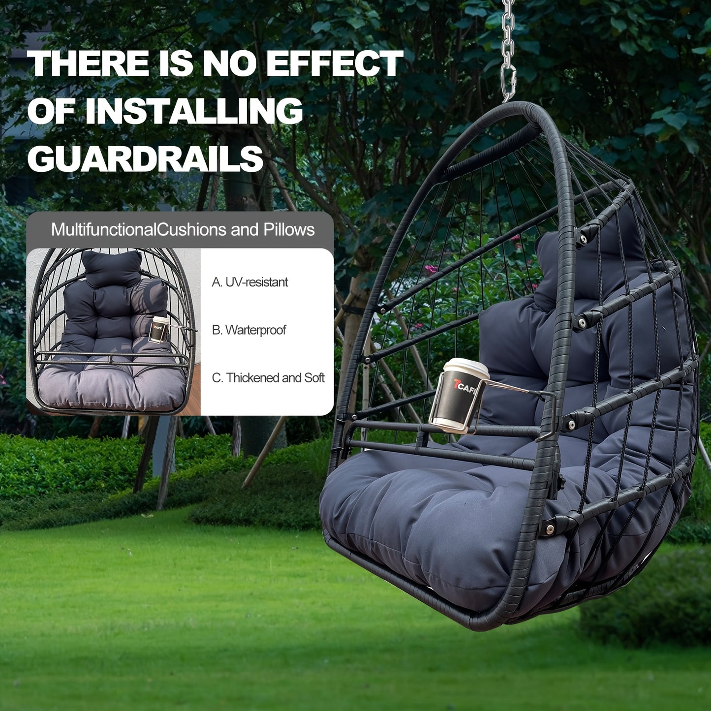 Swinging Hammock Egg Basket Chair Without Stand,