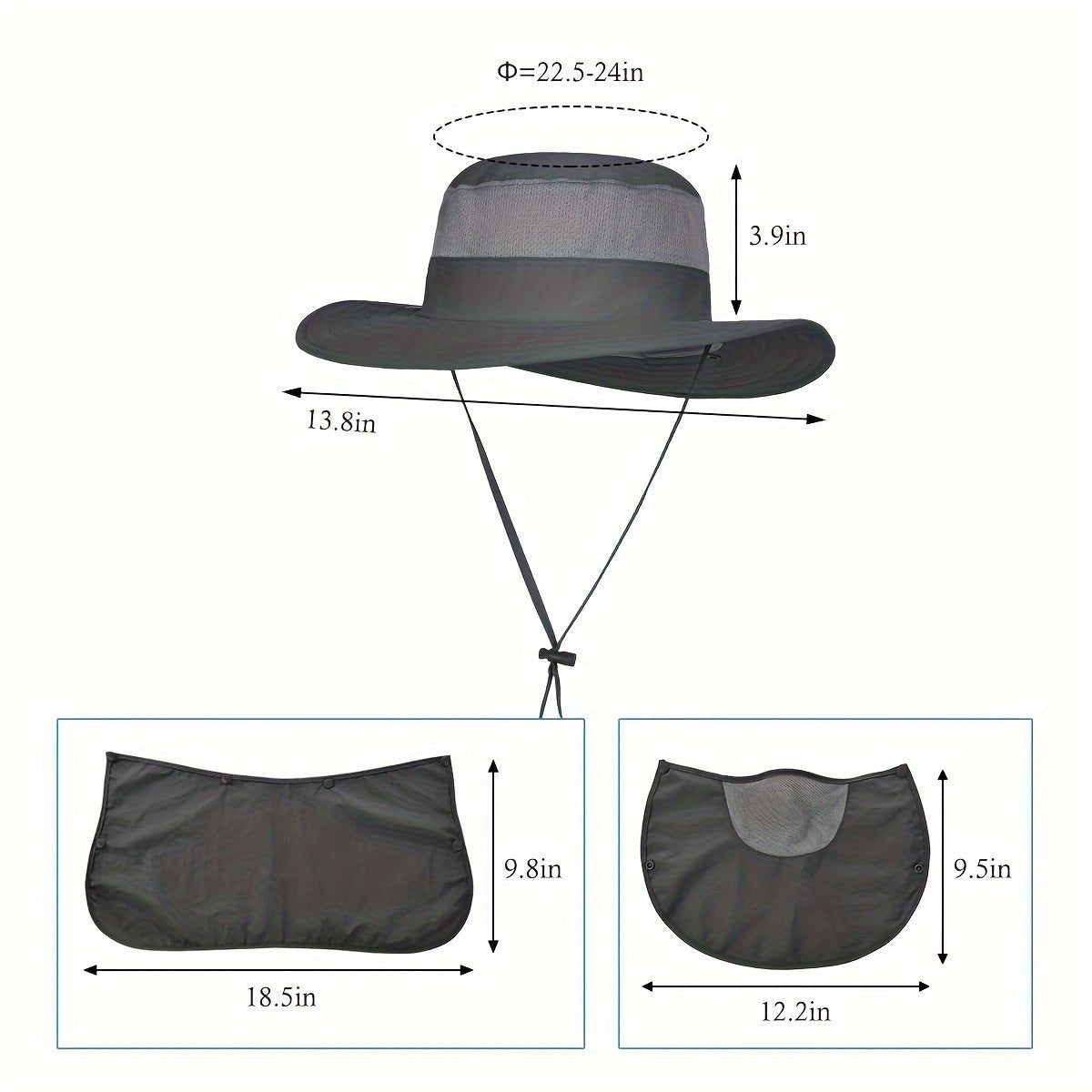 3Pcs UPF 50+ Sun Protection And Neck Flap,