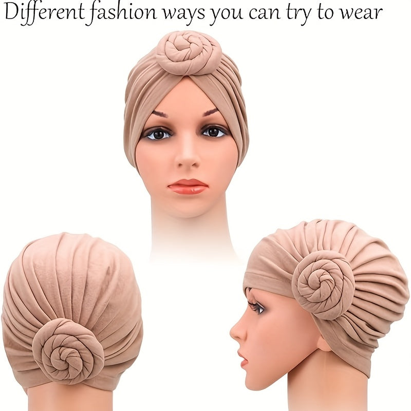 3pcs African Turban for Women Knot Pre-Tied Bonnet