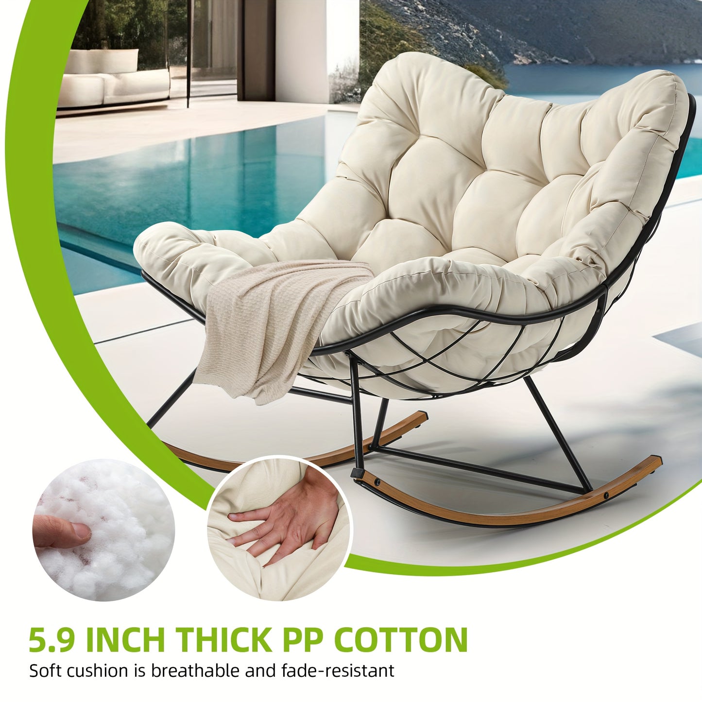 Oversized Rocking Papasan Chair with Cushion Buy 2 a His & Hers set