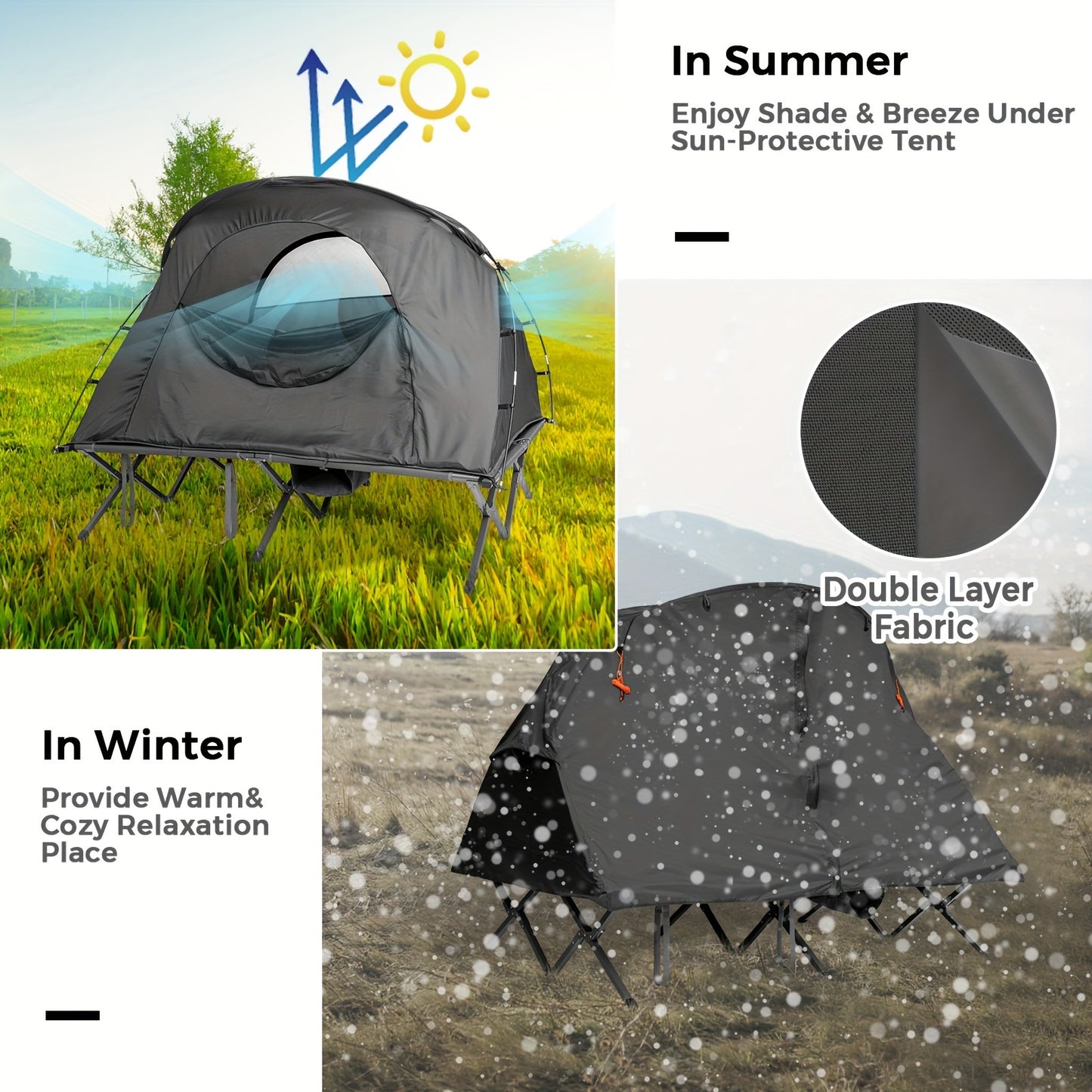 2-Person Outdoor Camping Elevated Tent W/ External Cover Read More