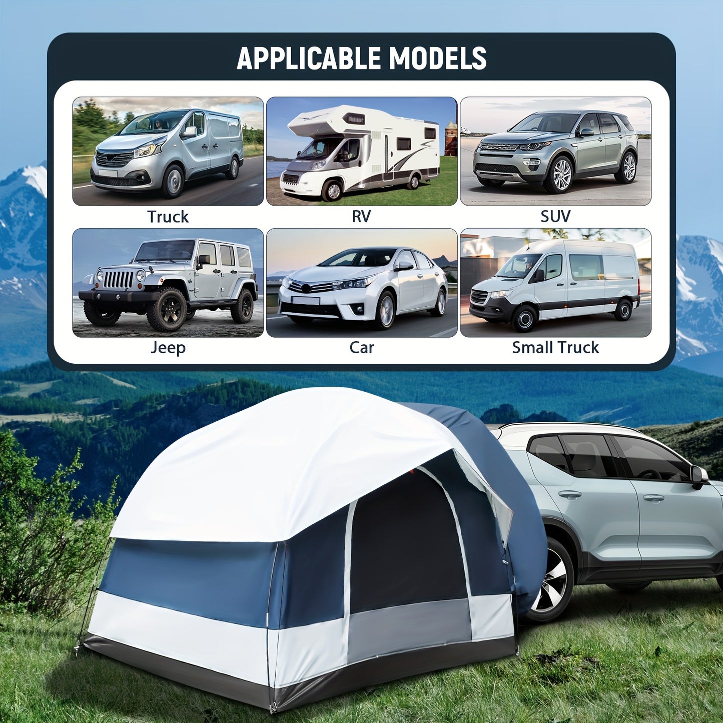 Waterproof SUV Camping Tent for 4 People