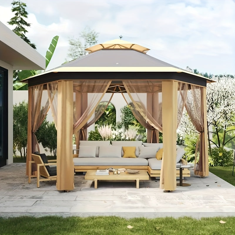 Pop Up Gazebo with Zippered Mesh Sides 13' x 13'