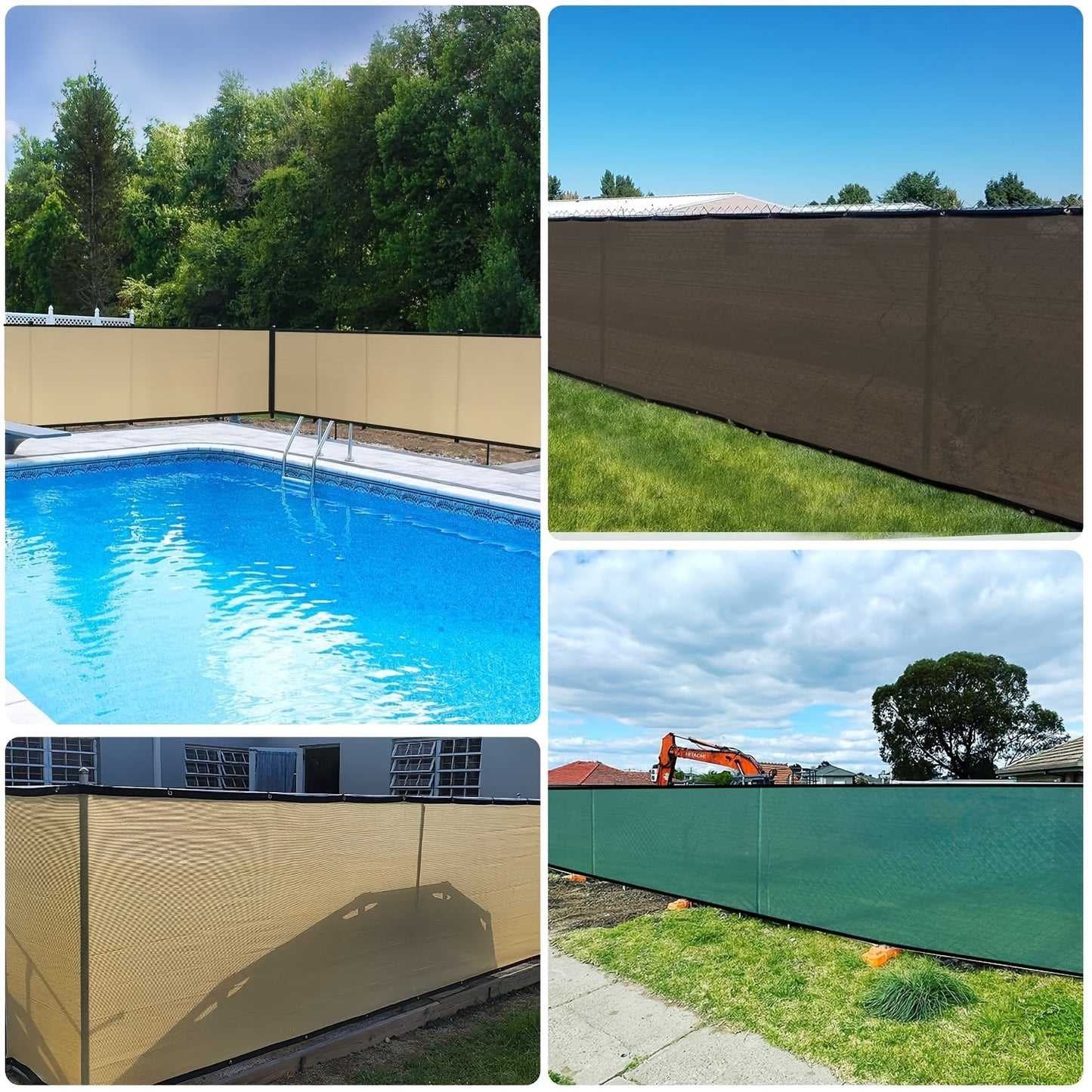 8' X 50' Fence Privacy Screen - Heavy Duty 170 GSM Fencing Mesh.